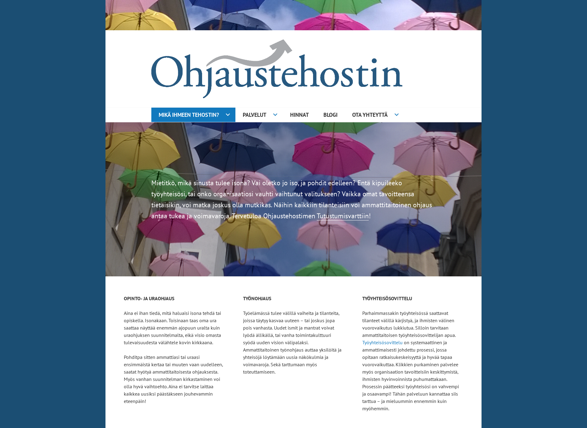 Skärmdump för ohjaustehostin.fi