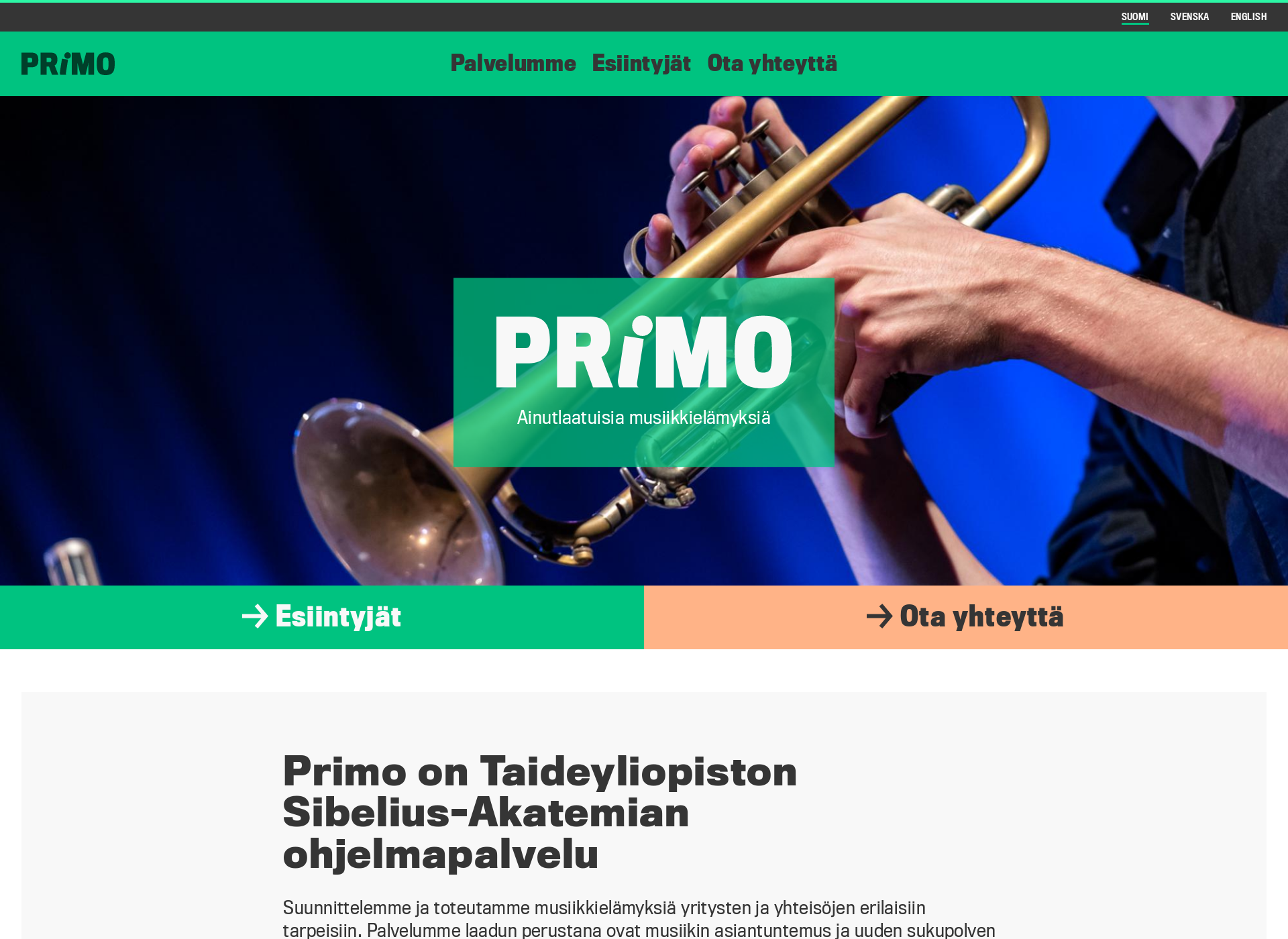 Skärmdump för ohjelmaprimo.fi