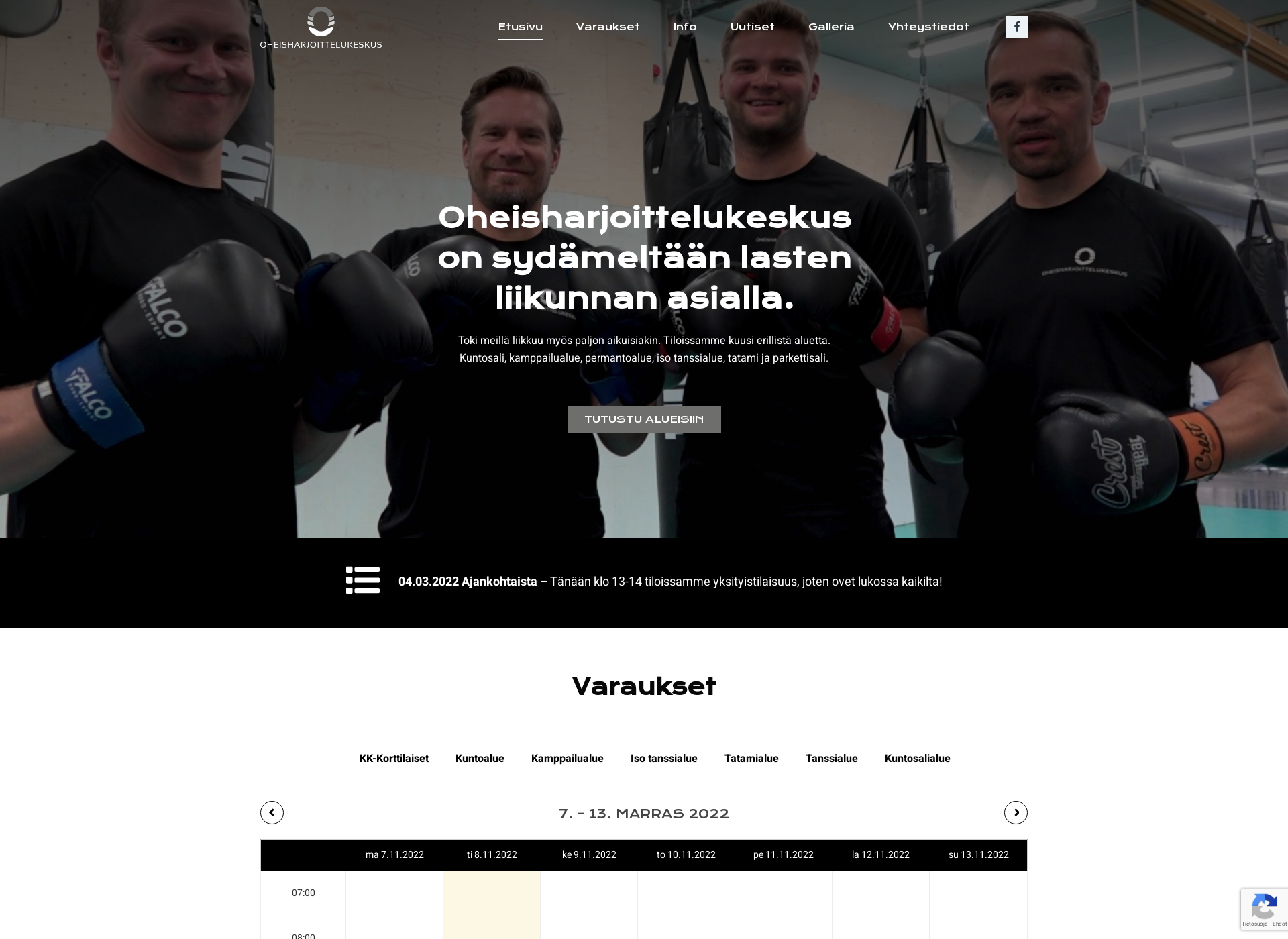 Skärmdump för ohkeskus.fi