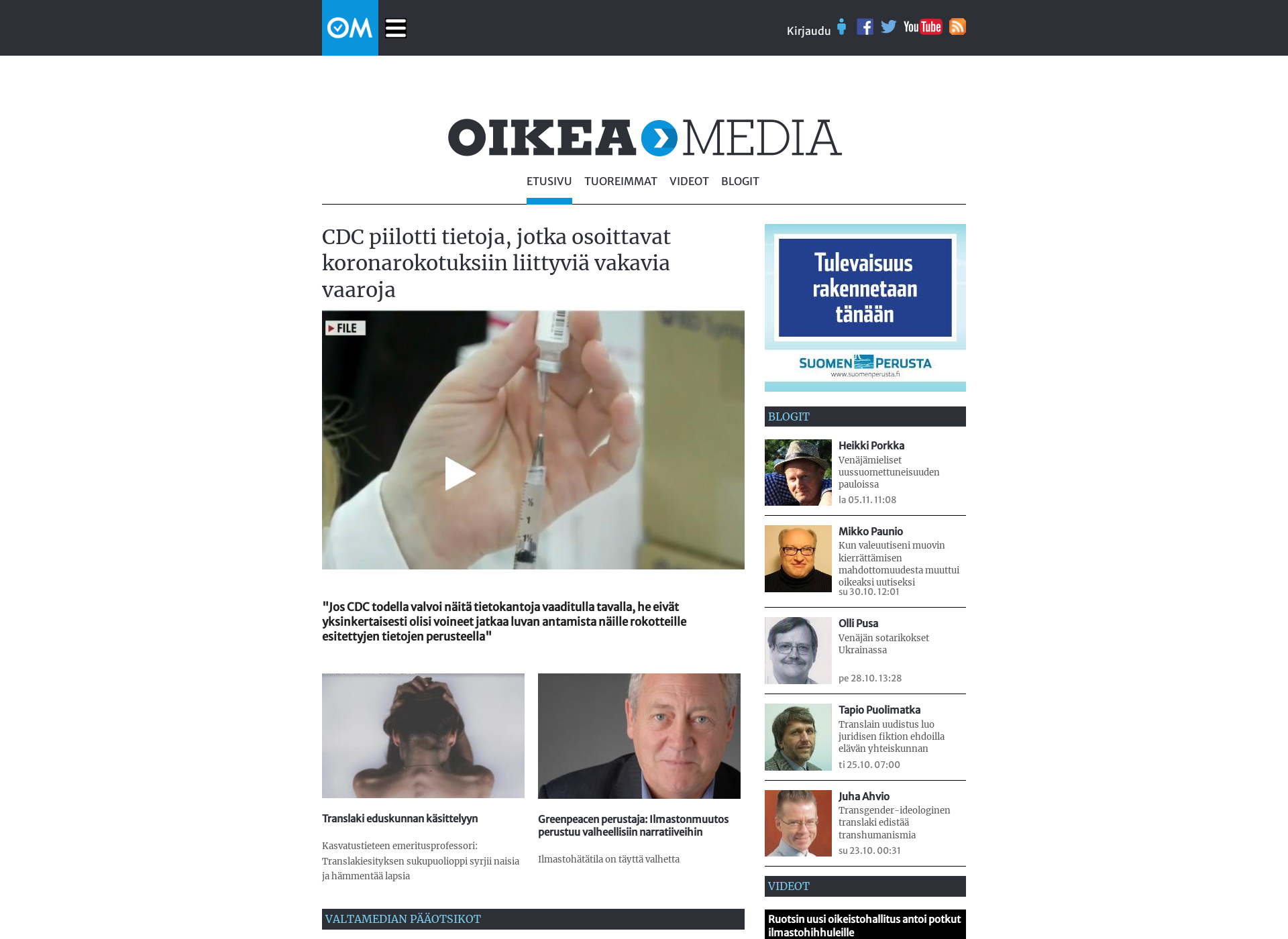 Screenshot for oikeamedia.com