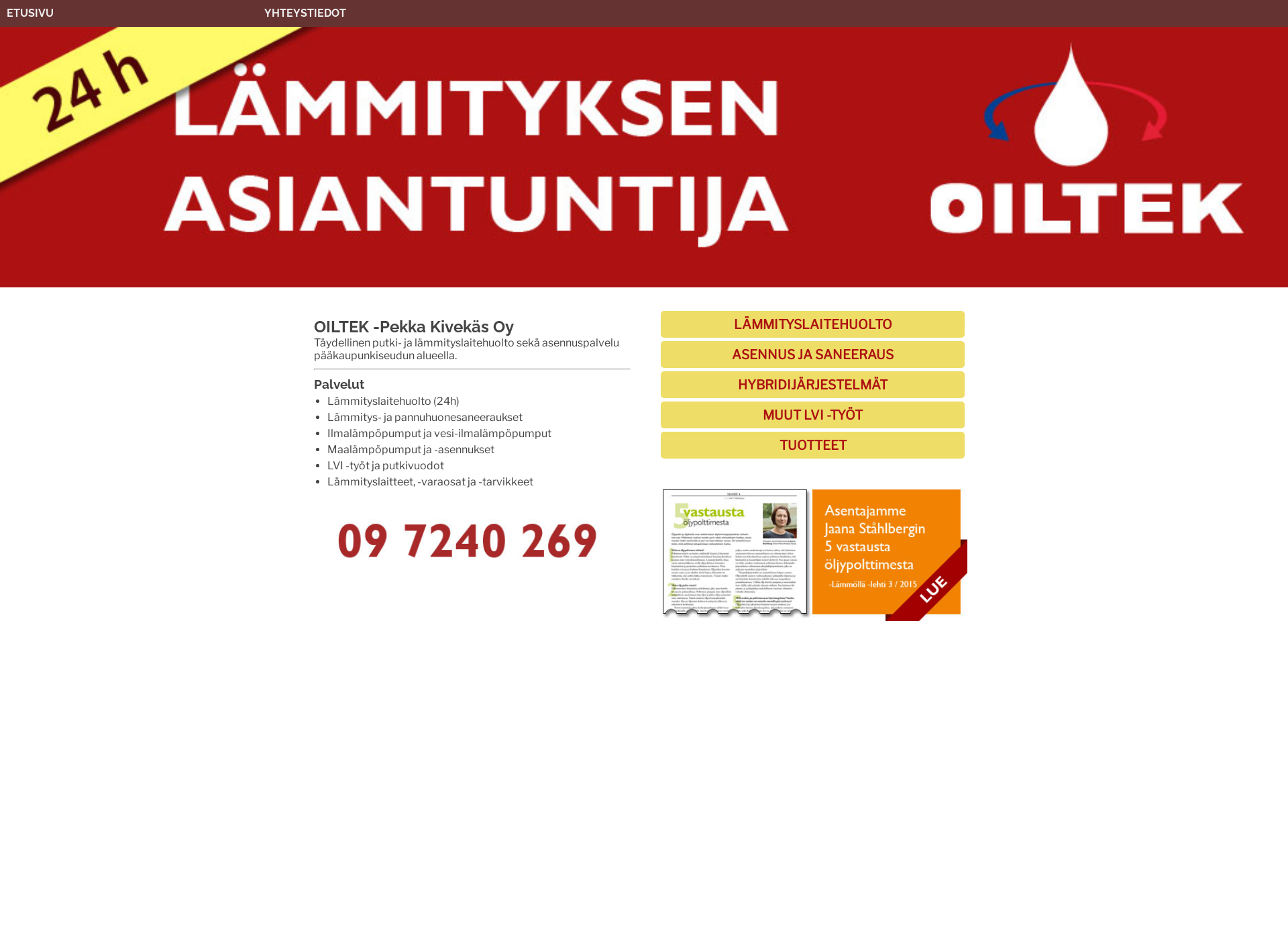 Screenshot for oiltek.fi