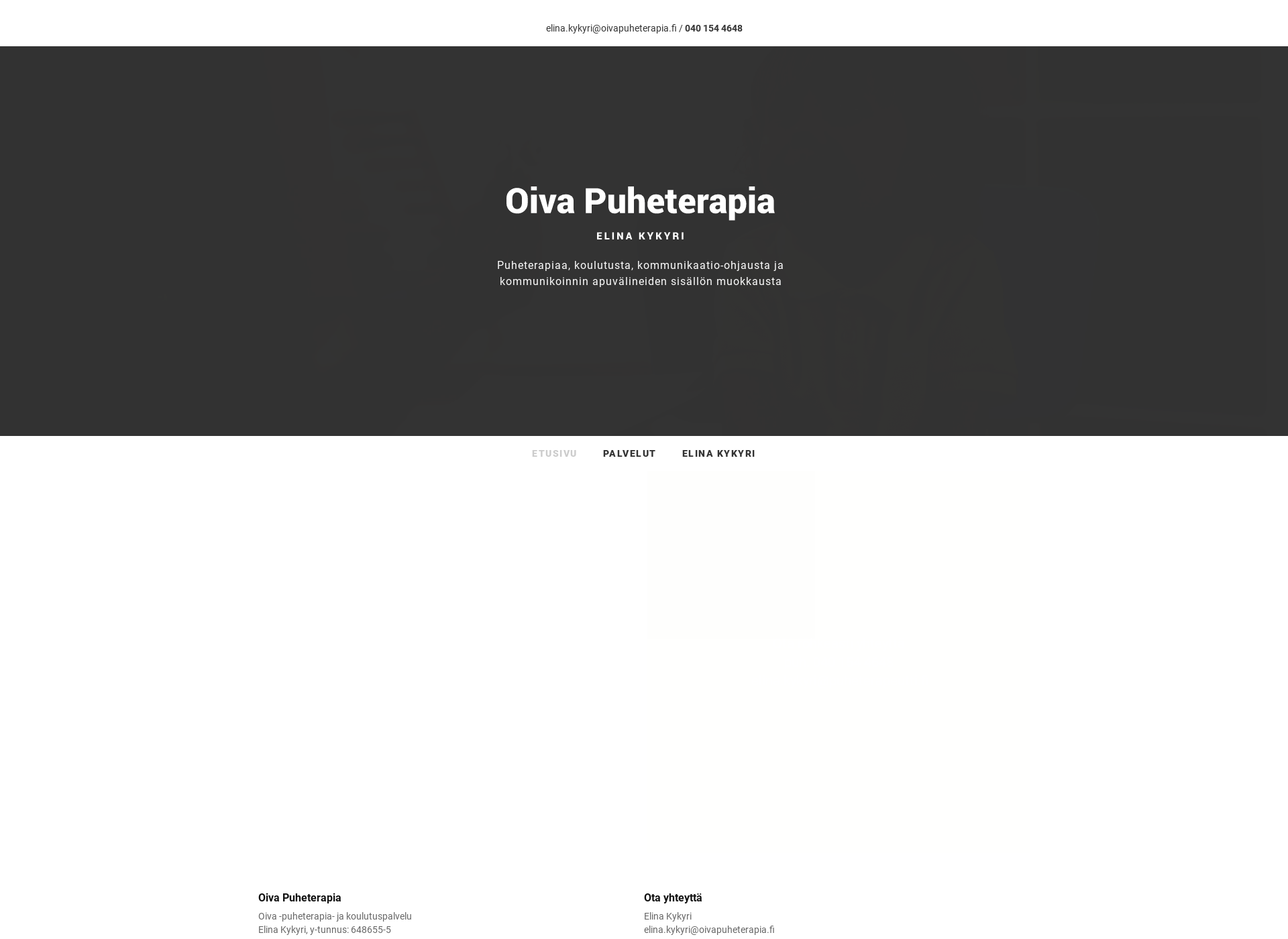 Skärmdump för oivapuheterapia.fi