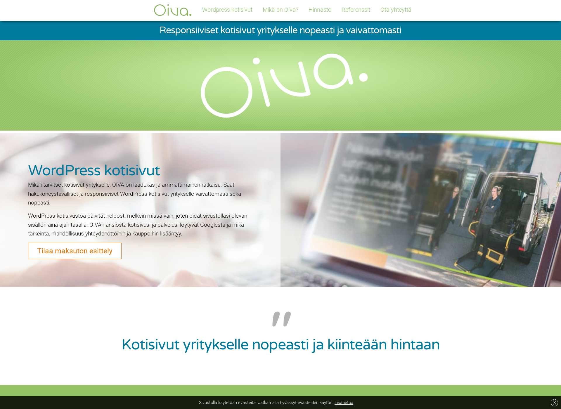Skärmdump för oivasivut.fi