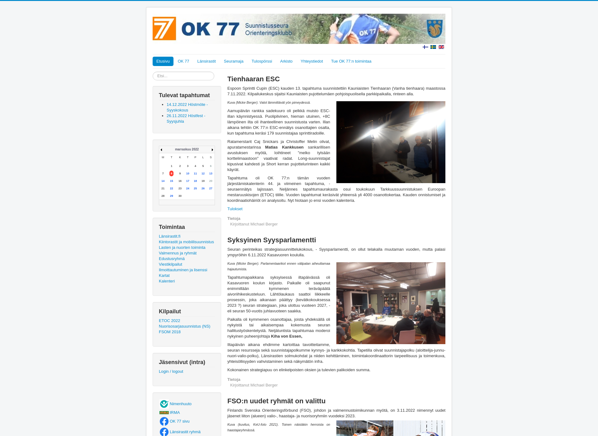 Skärmdump för ok77.fi