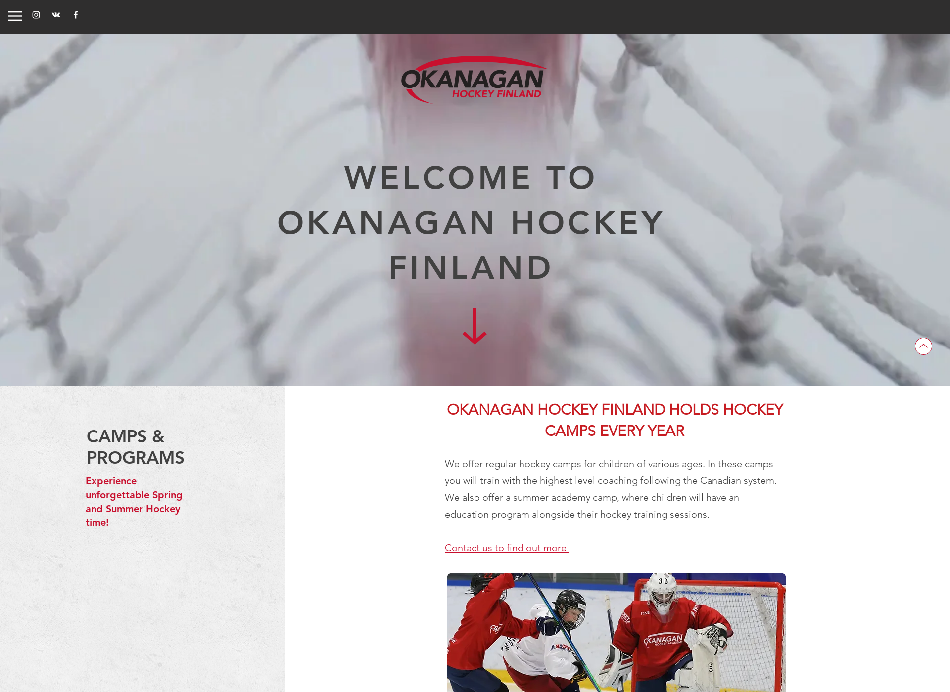 Skärmdump för okanaganhockey.fi