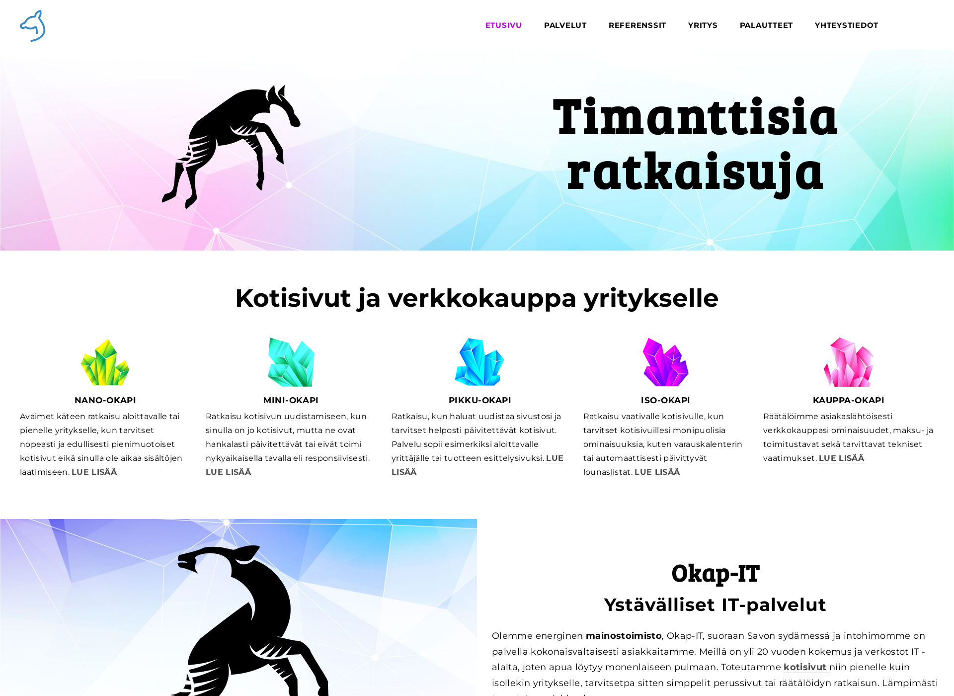 Skärmdump för okapit.fi