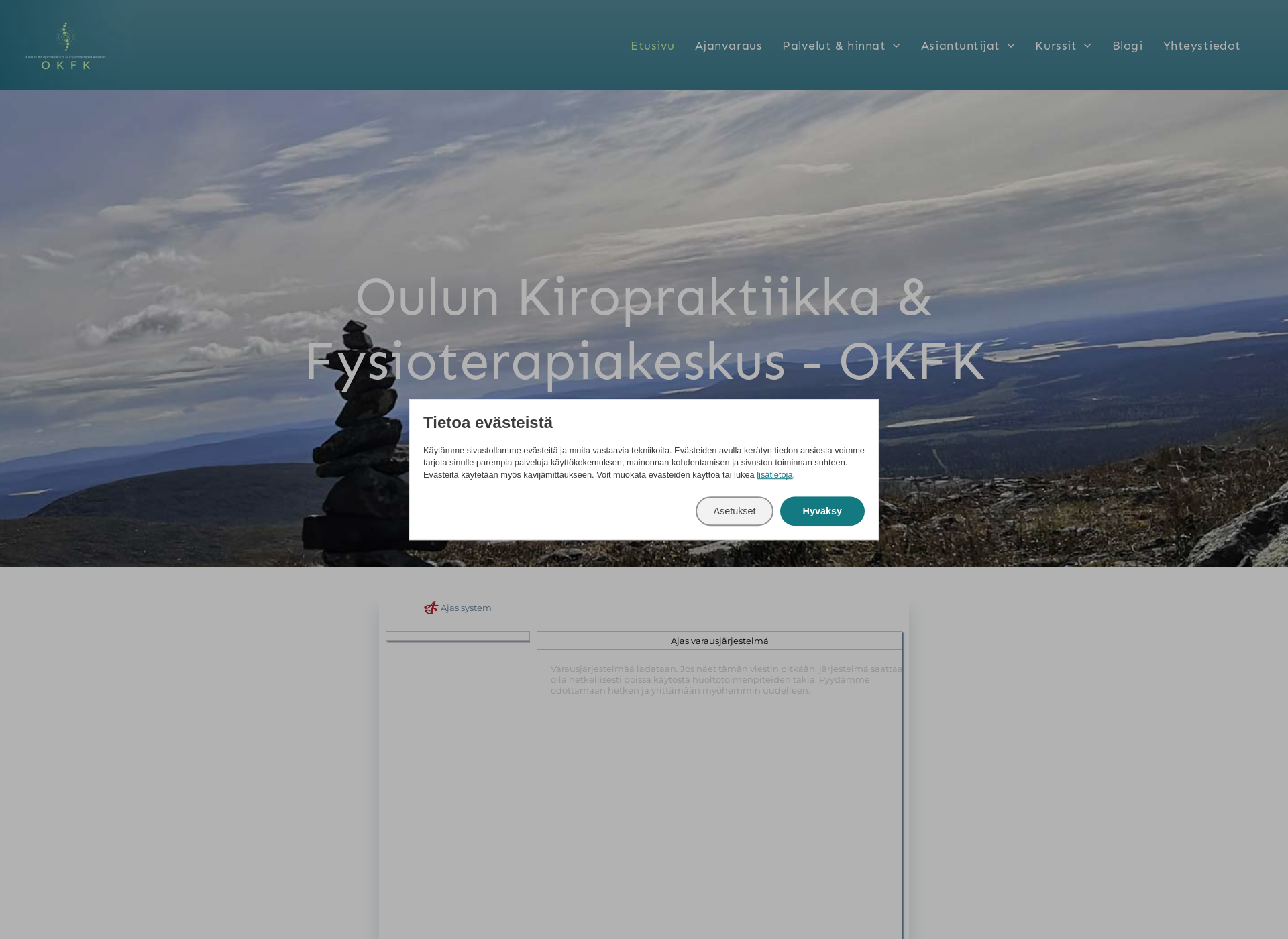 Skärmdump för okfk.fi