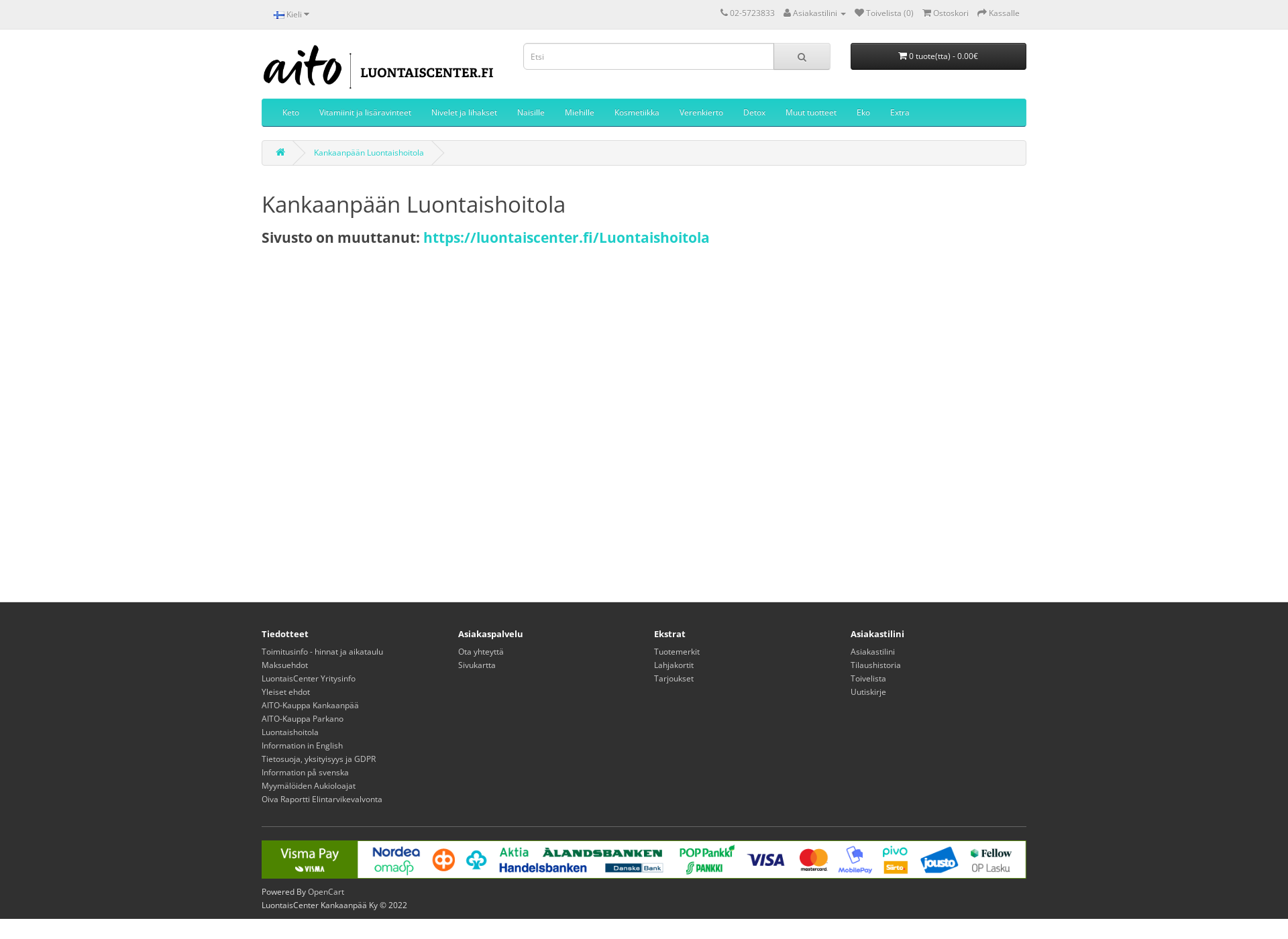 Skärmdump för okterveys.fi