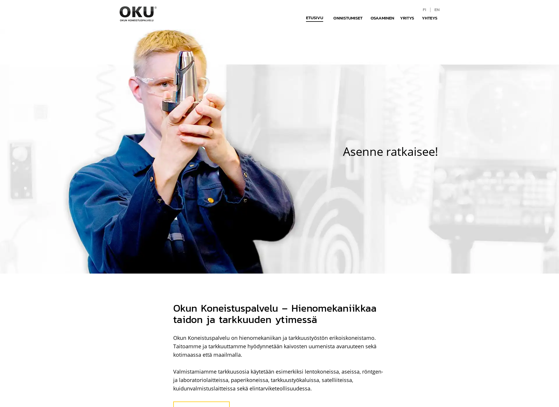 Skärmdump för okunkoneistuspalvelu.fi