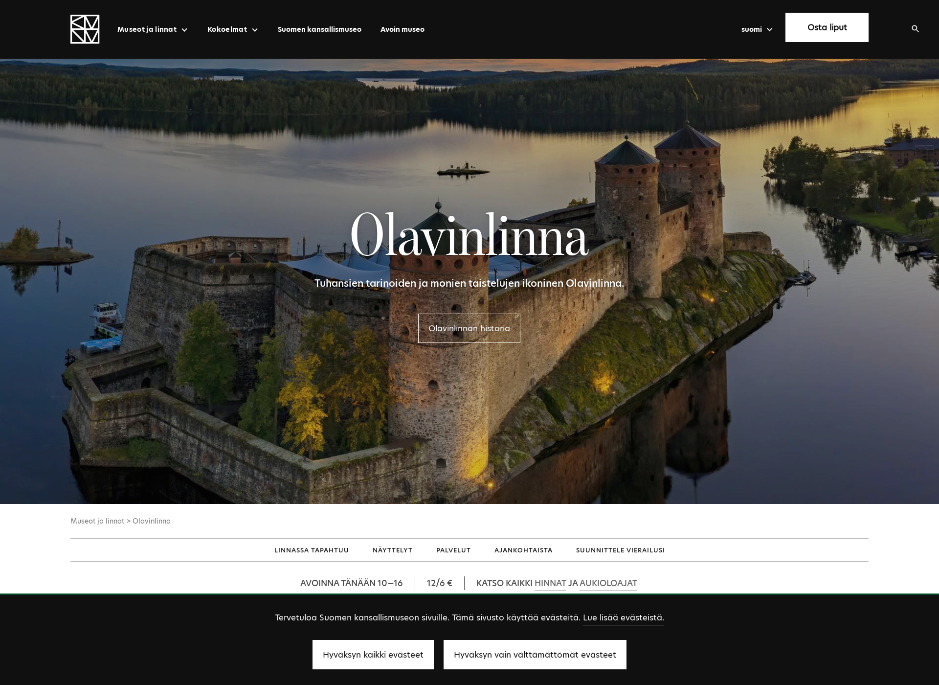 Screenshot for olavinlinna.fi