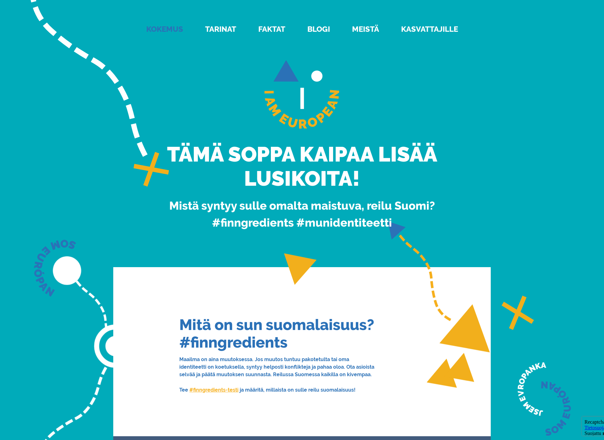 Skärmdump för oleneurooppalainen.fi