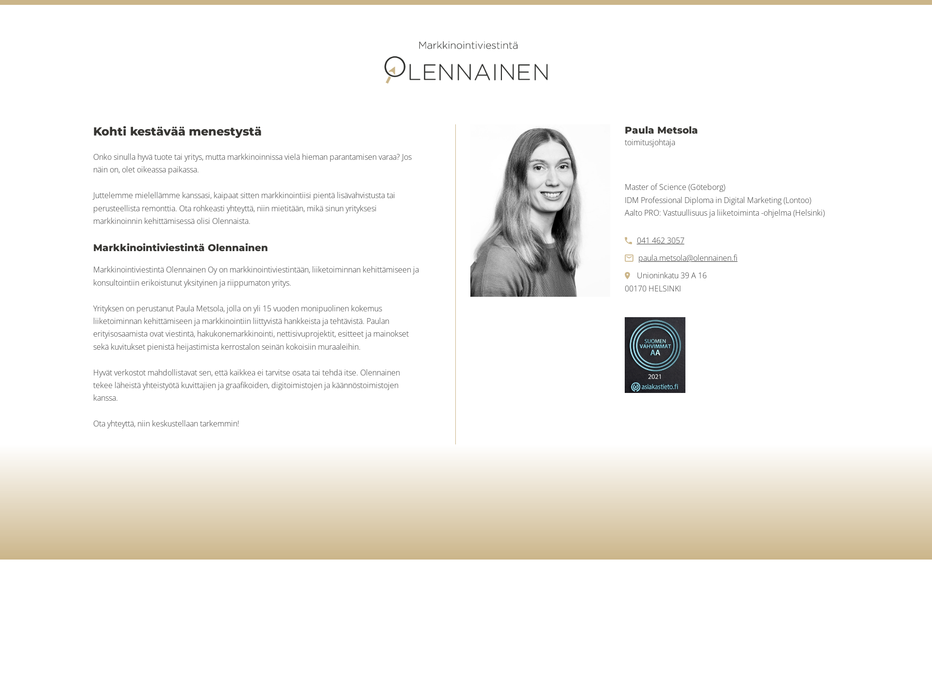 Screenshot for olennainen.fi
