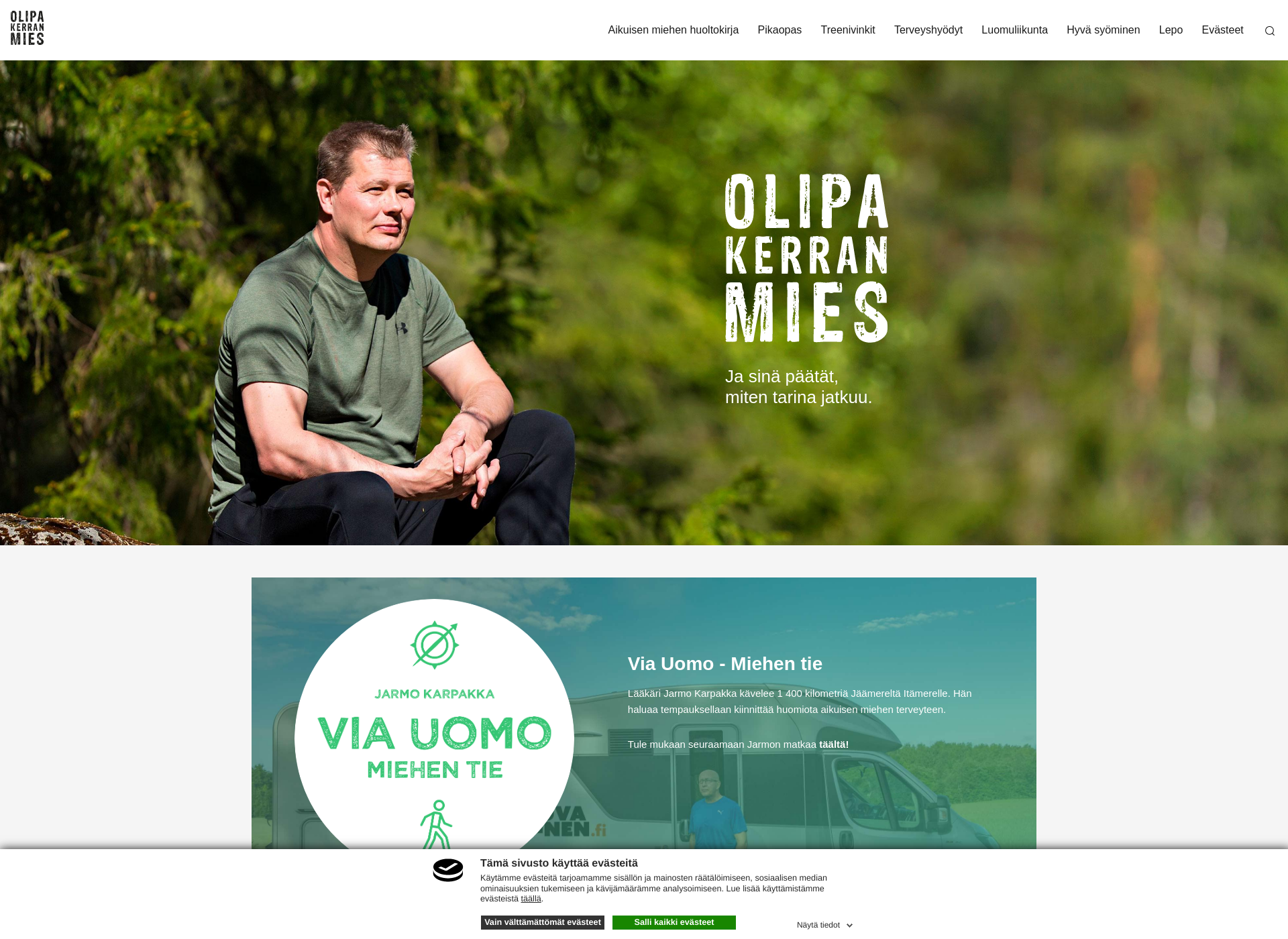 Screenshot for olipakerranmies.fi