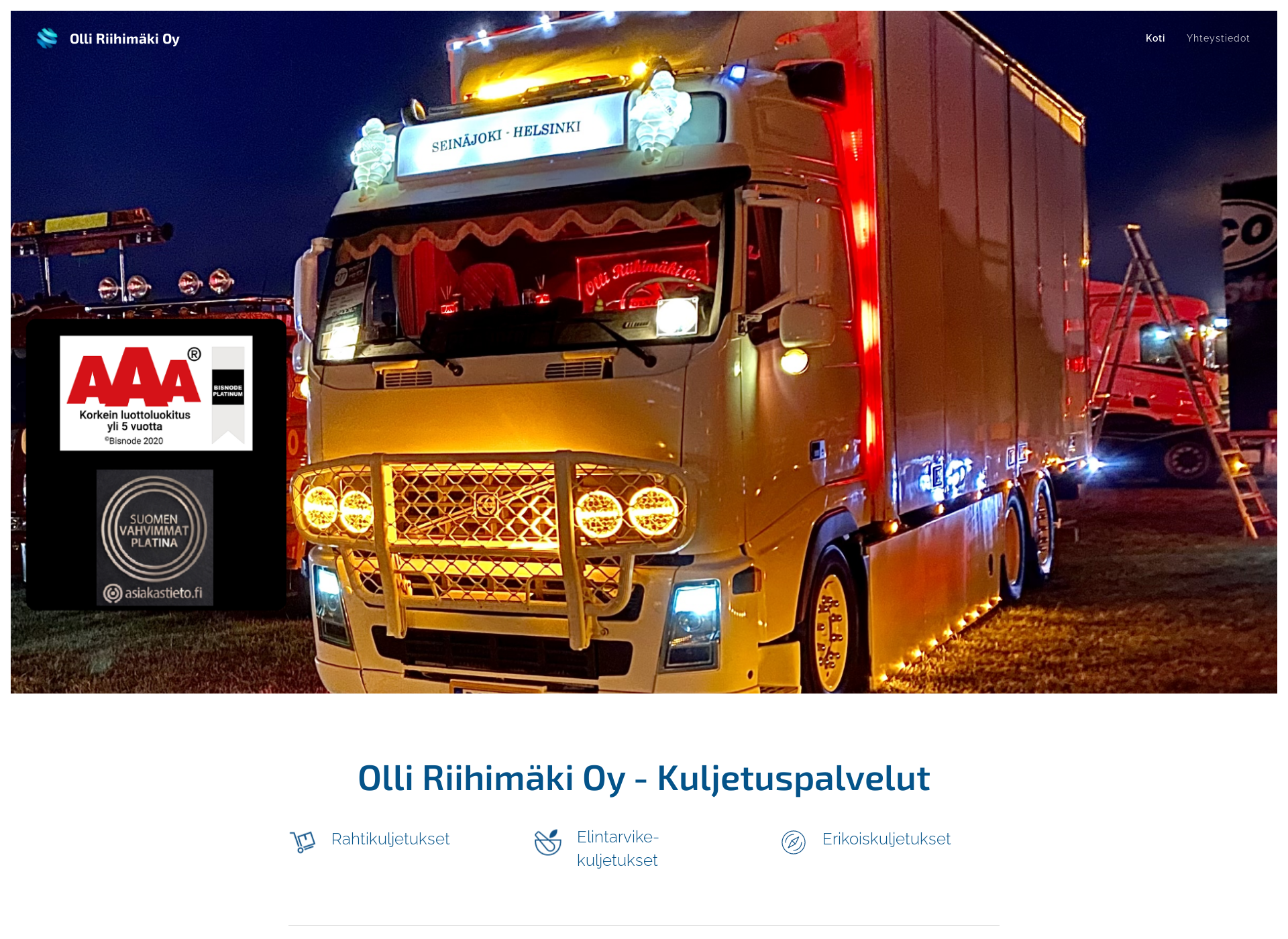 Skärmdump för olliriihimaki.fi