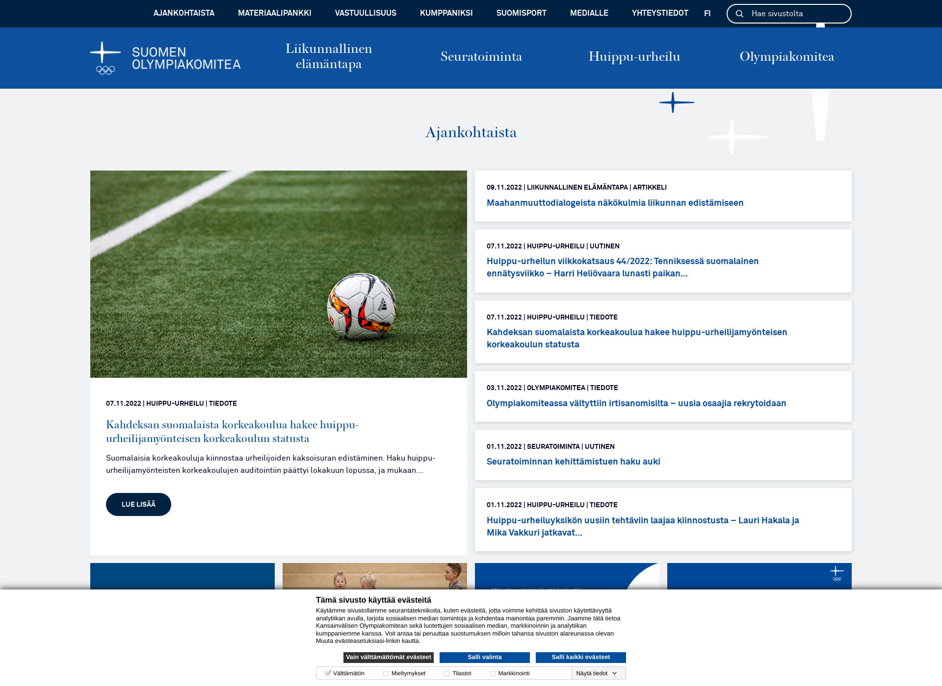 Screenshot for olympiakomitea.fi