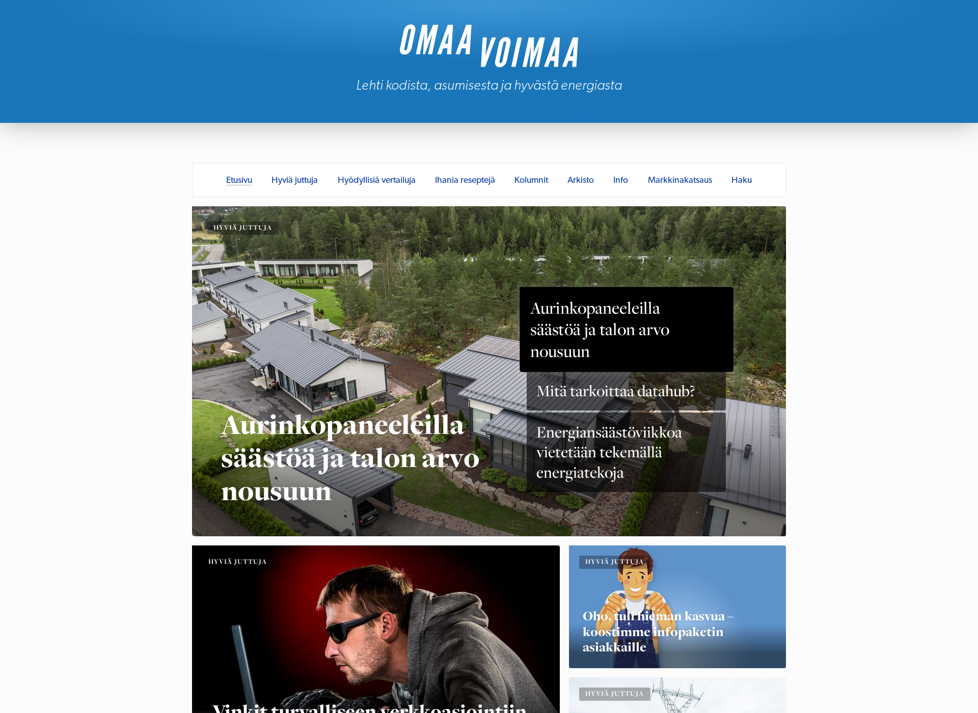 Skärmdump för omaavoimaa.fi