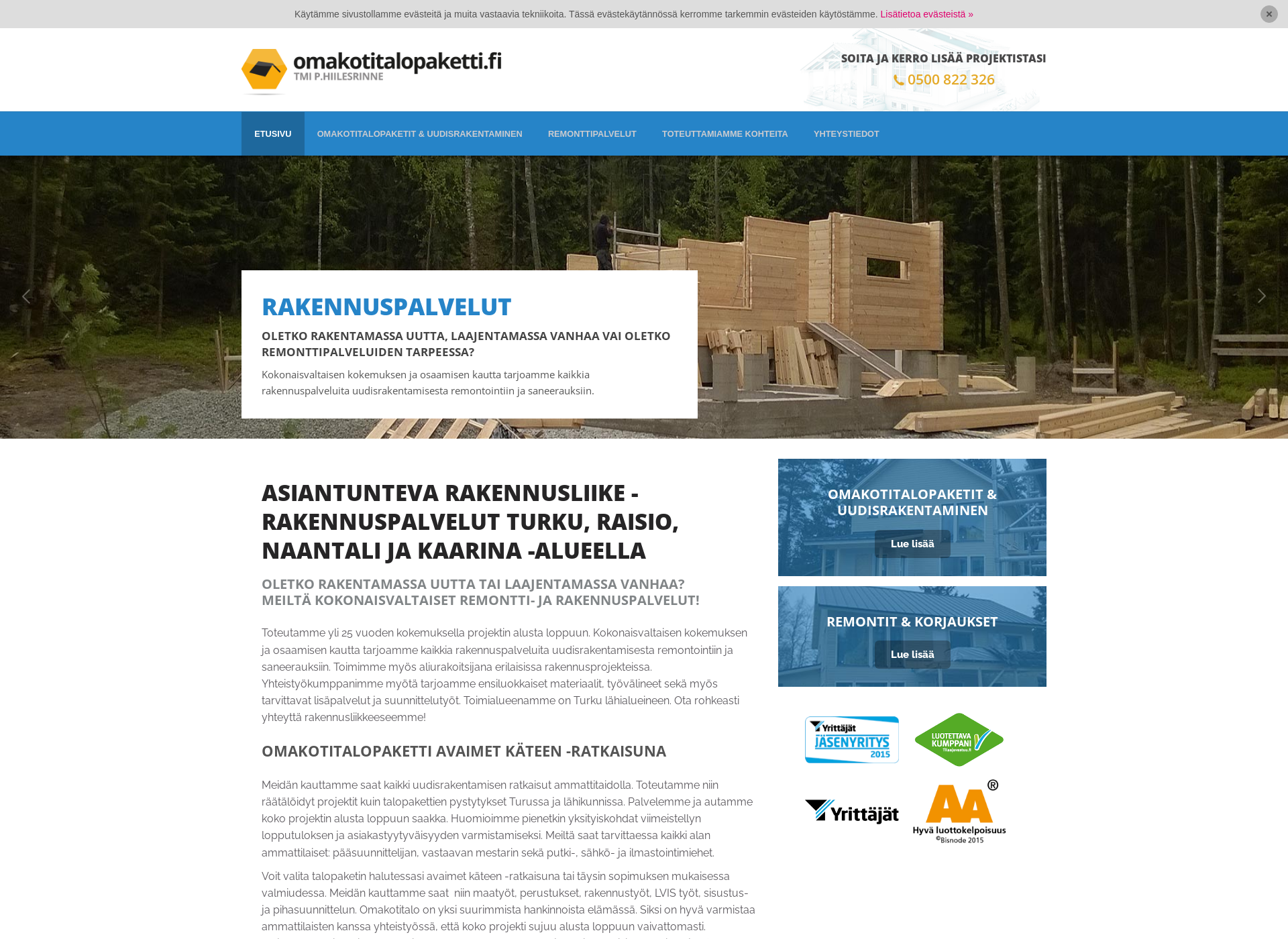 Screenshot for omakotitalopaketti.fi
