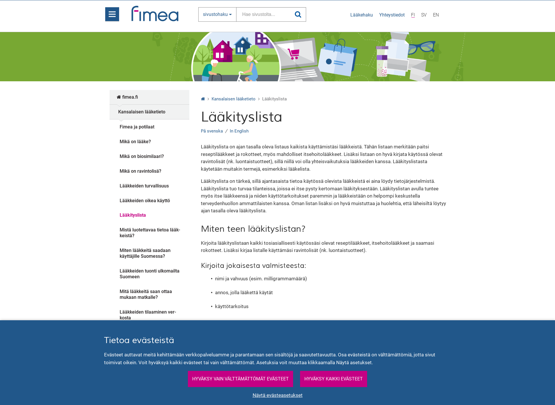 Screenshot for omalista.fi