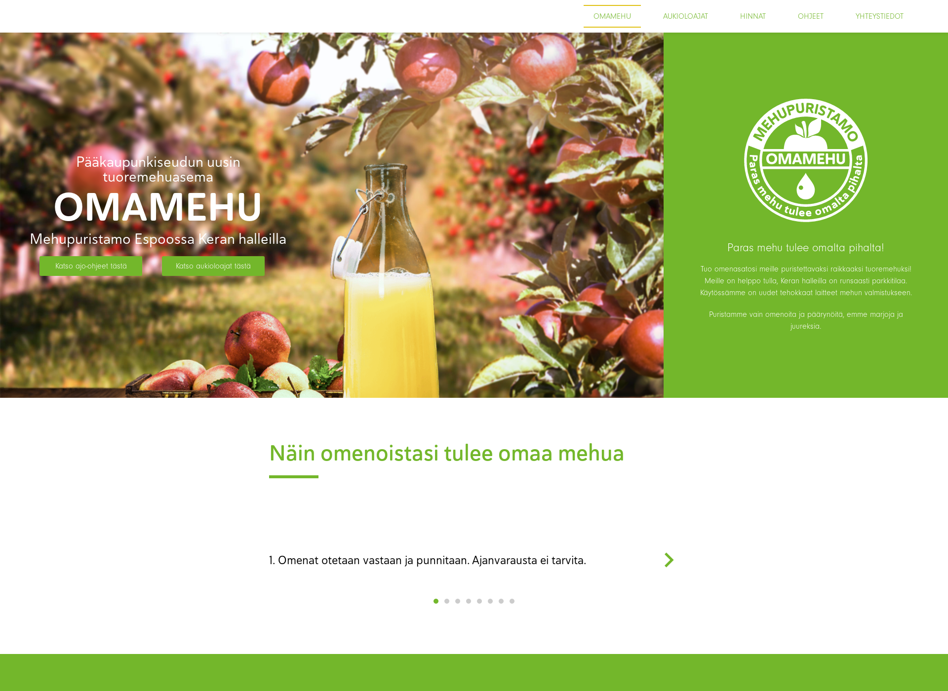 Screenshot for omamehu.fi