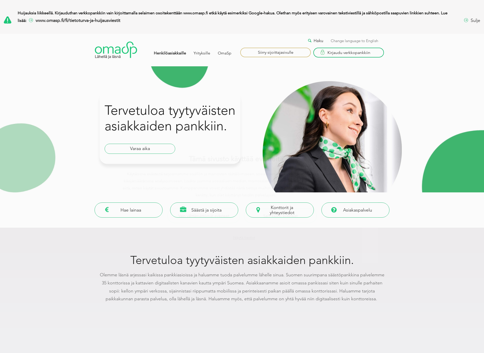 Screenshot for omasp.fi