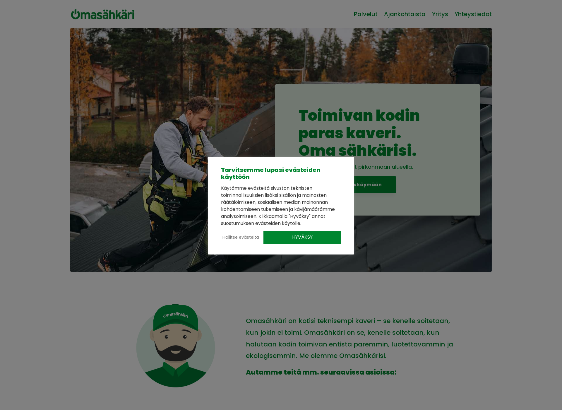 Screenshot for omasähkäri.fi