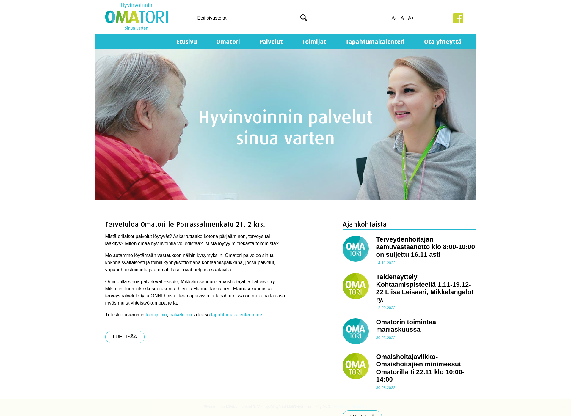 Skärmdump för omatorille.fi