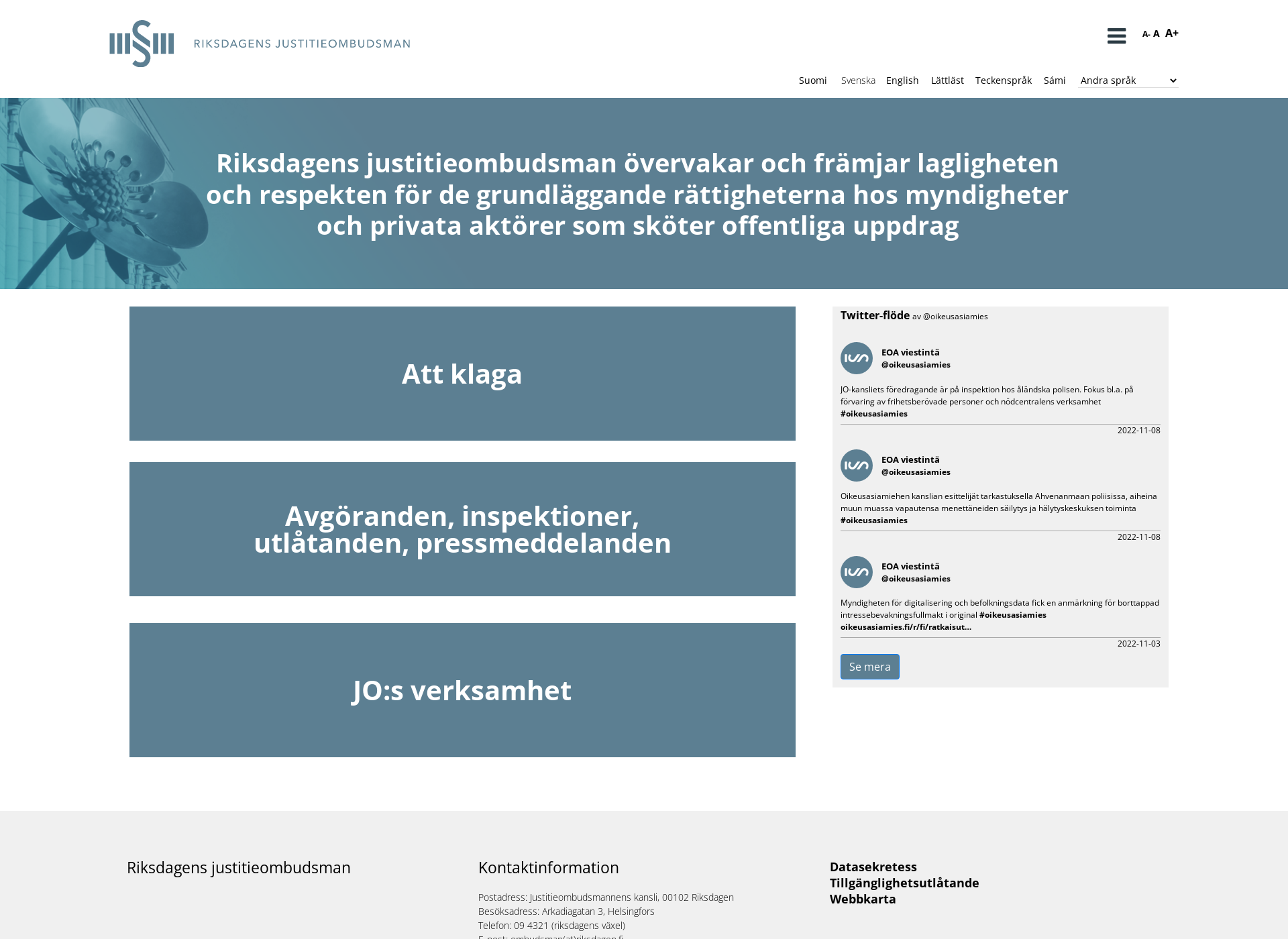 Screenshot for ombudsman.fi