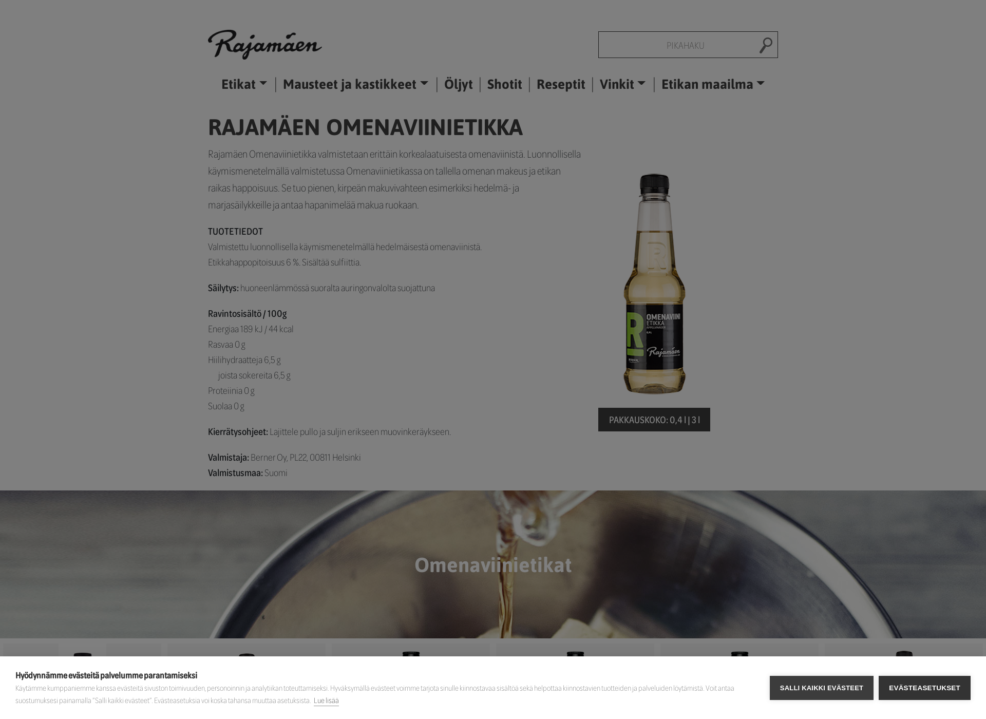 Screenshot for omenaviinietikka.fi