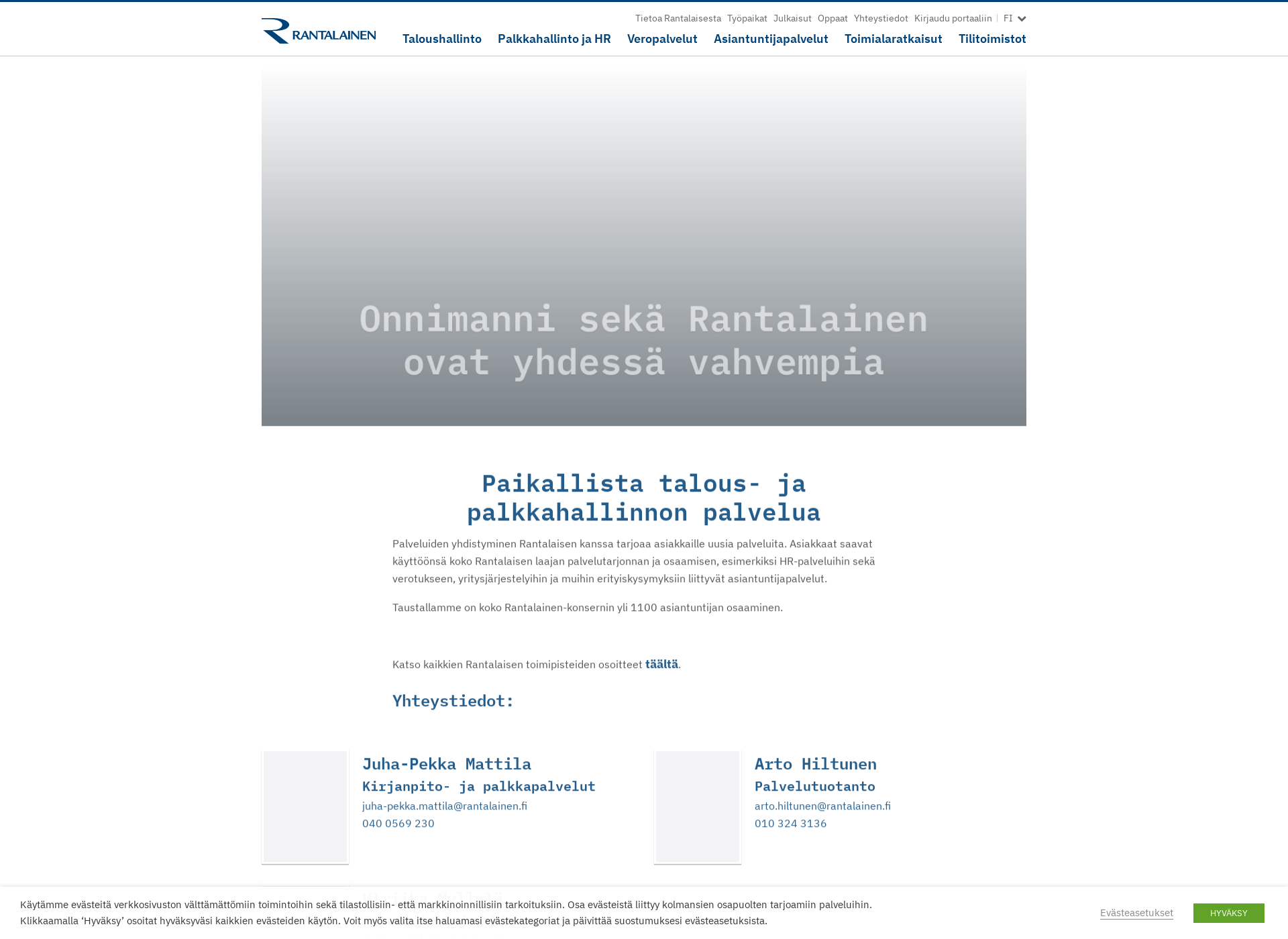 Skärmdump för ompalvelut.fi