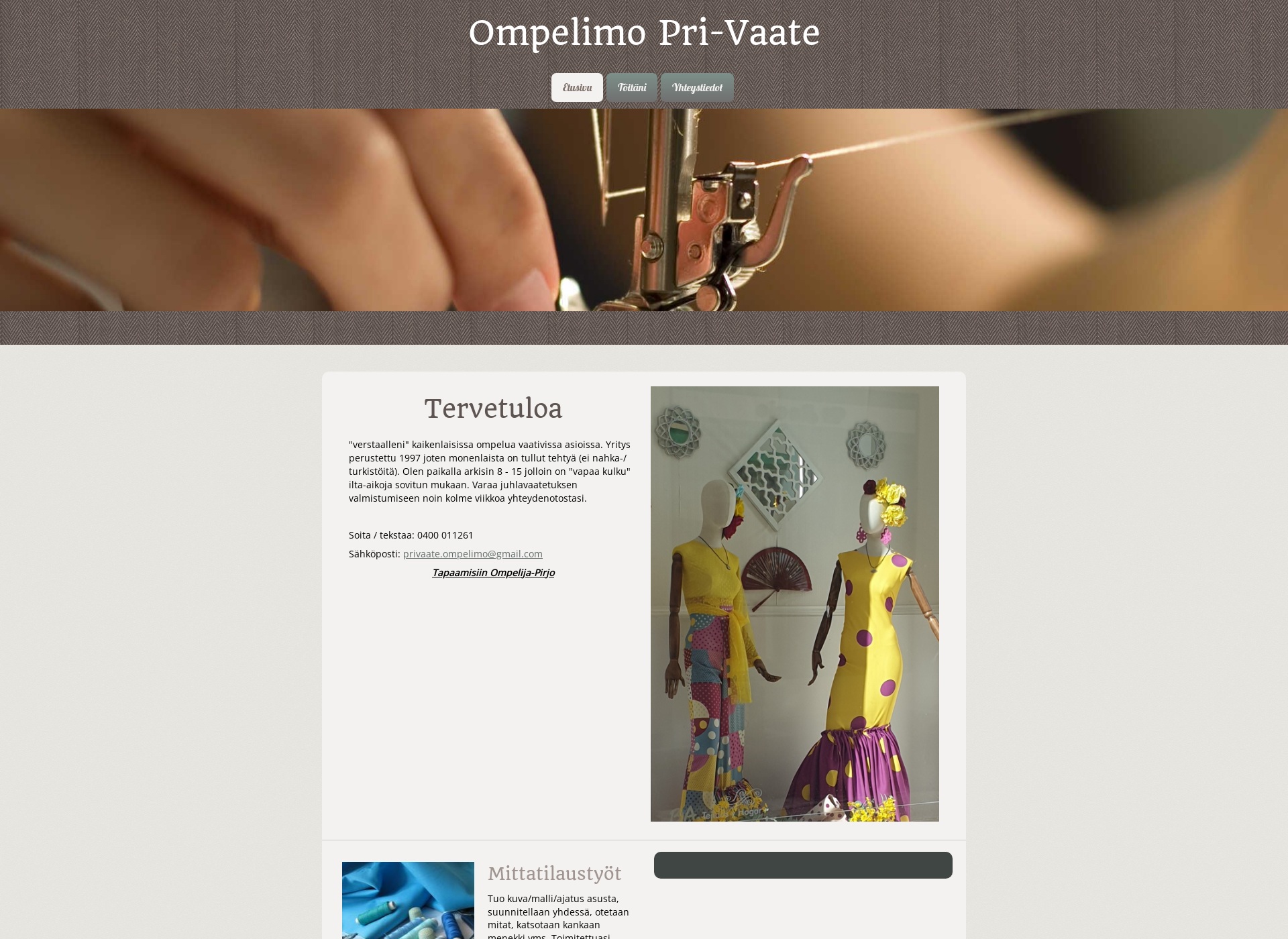 Screenshot for ompelimoprivaate.fi