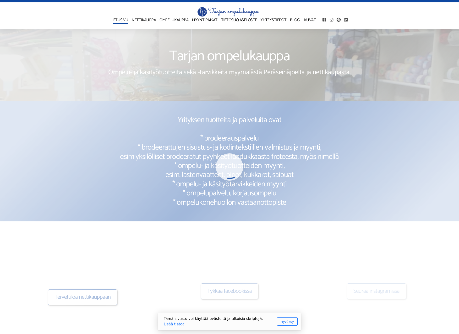 Screenshot for ompelukauppa.fi
