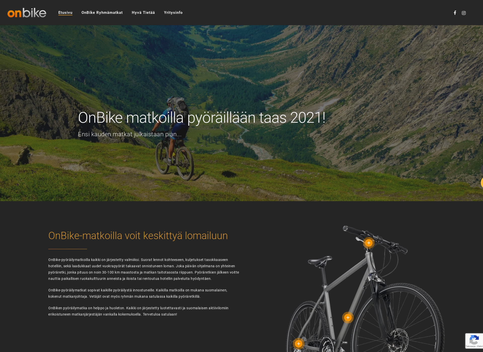Skärmdump för onbike.fi