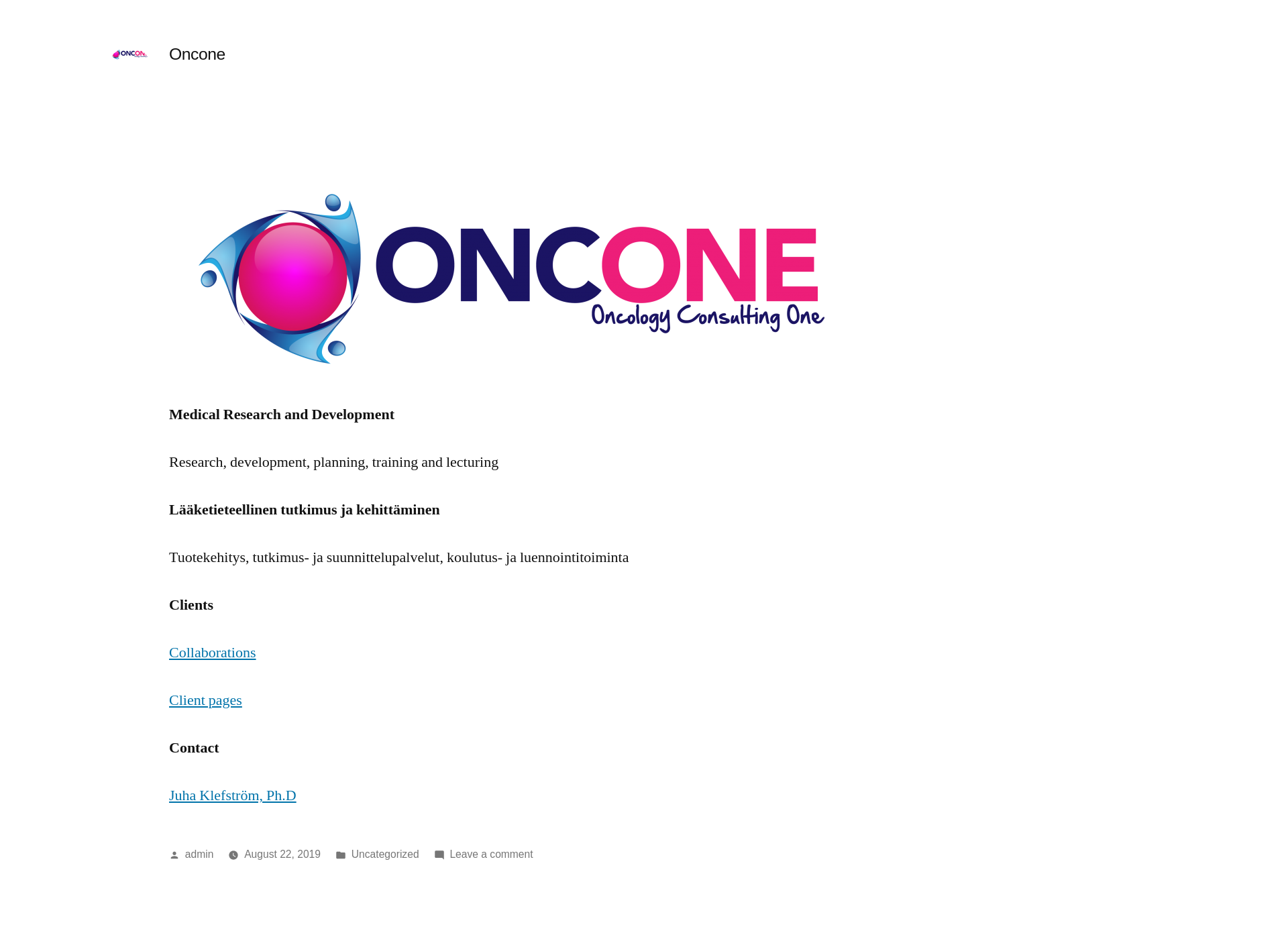 Screenshot for oncone.fi
