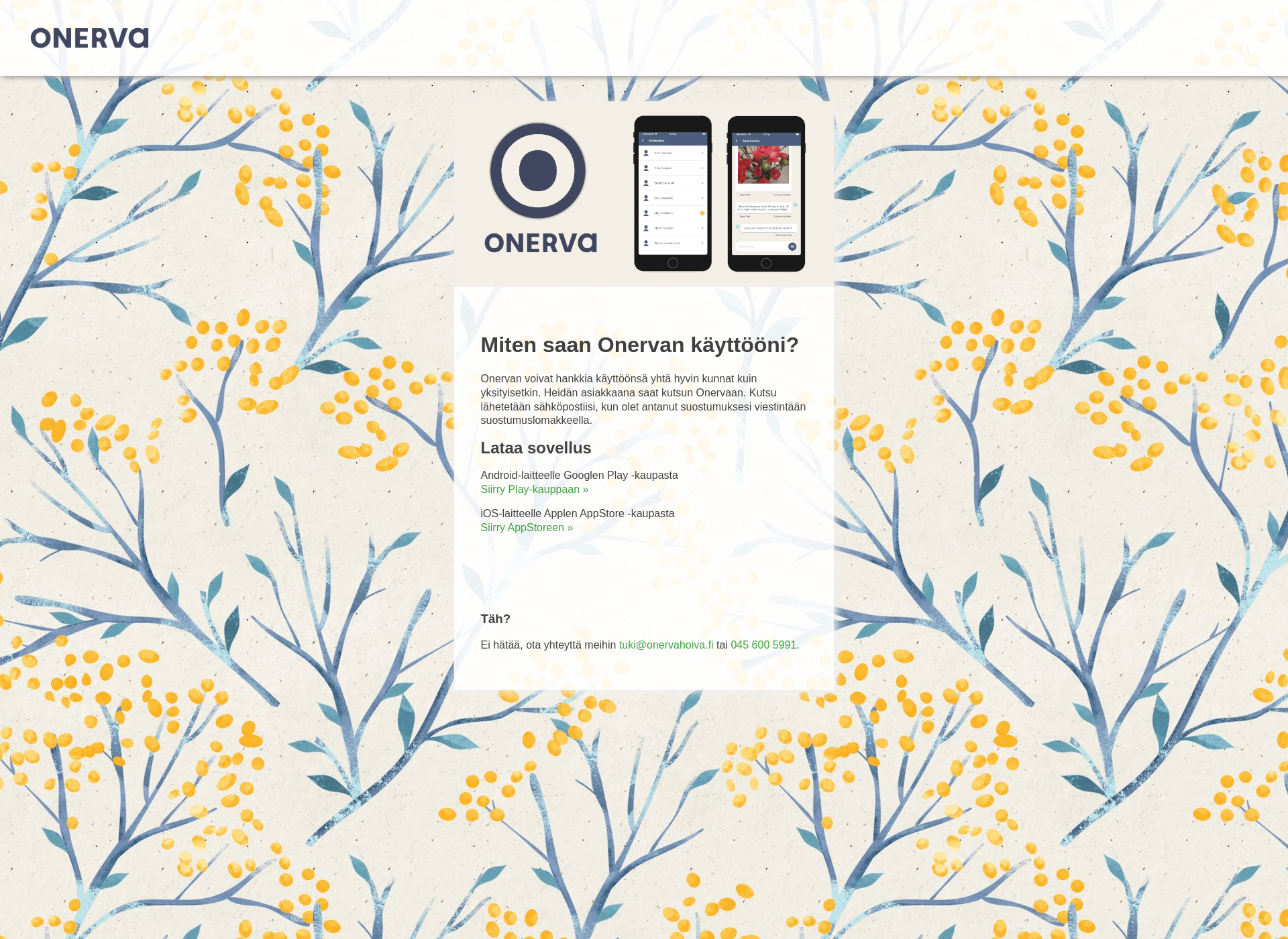 Screenshot for onerva-app.fi