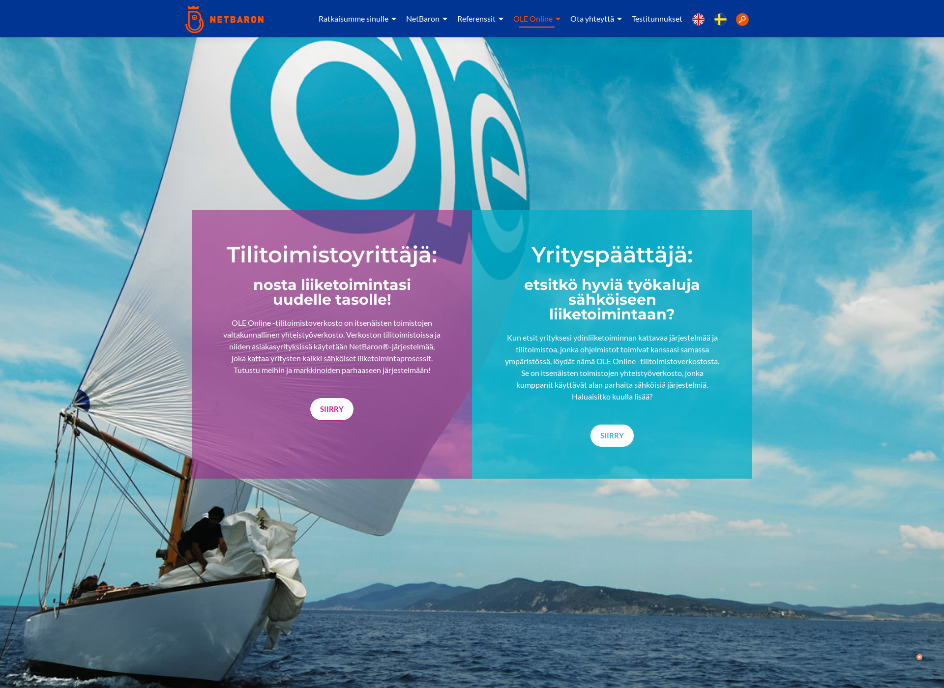 Skärmdump för online-palvelu.fi