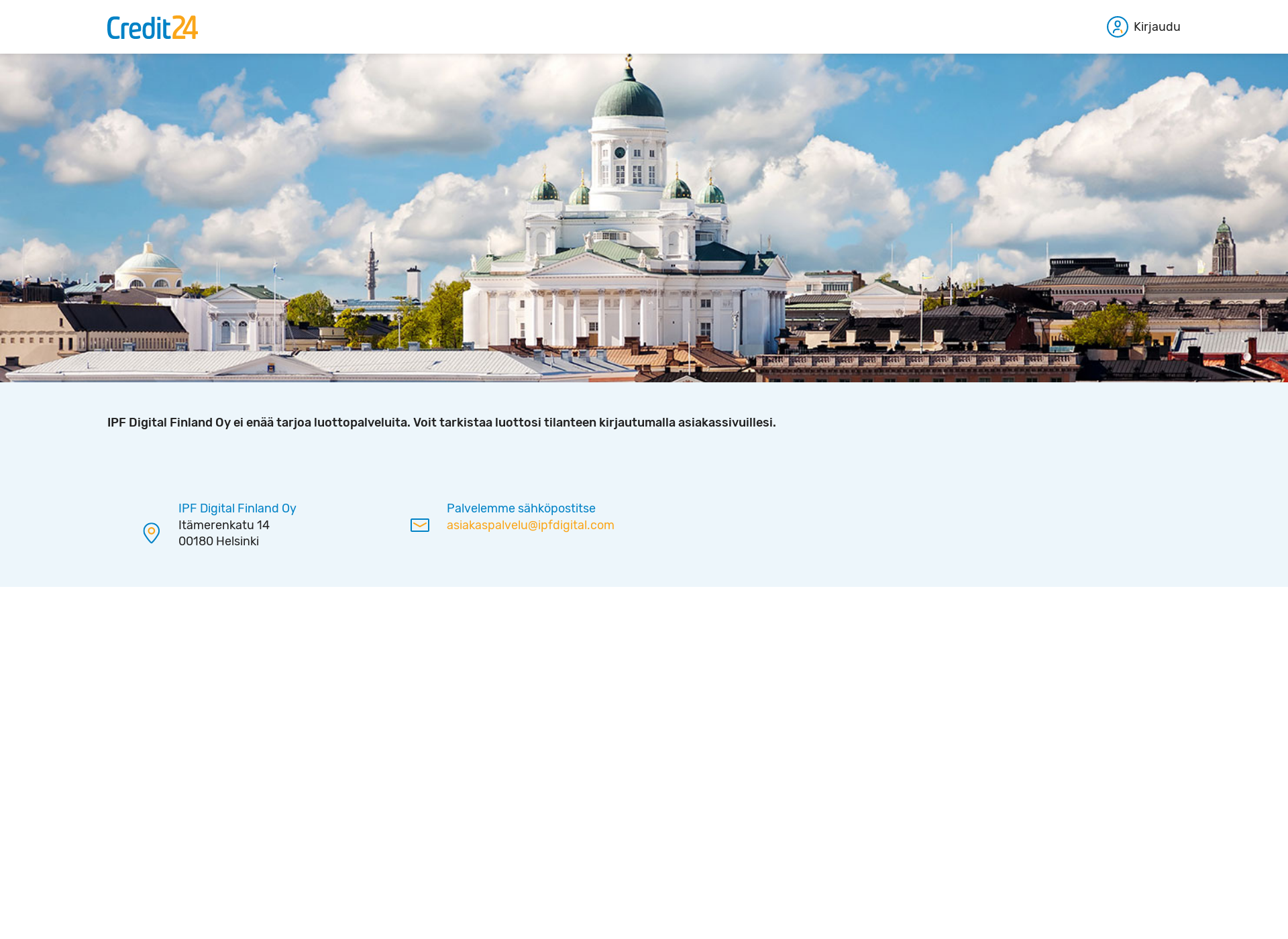 Skärmdump för onlinecredit24.fi