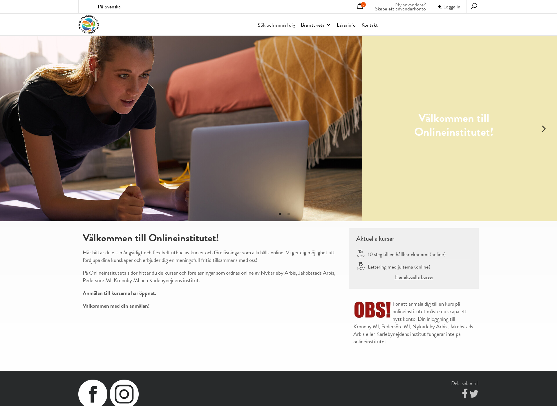 Screenshot for onlineinstitutet.fi