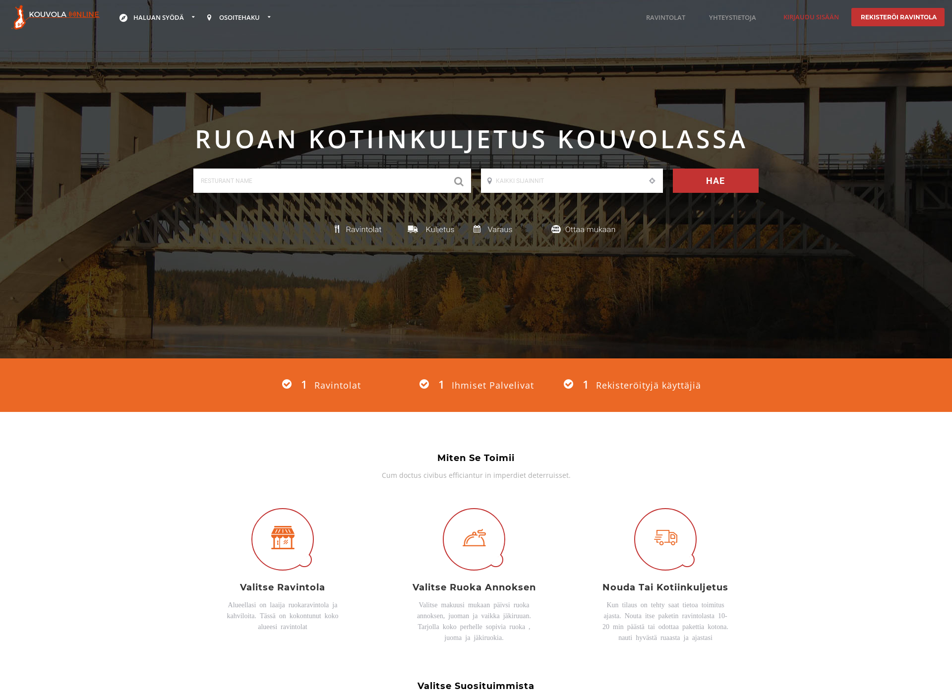 Skärmdump för onlinekouvola.fi