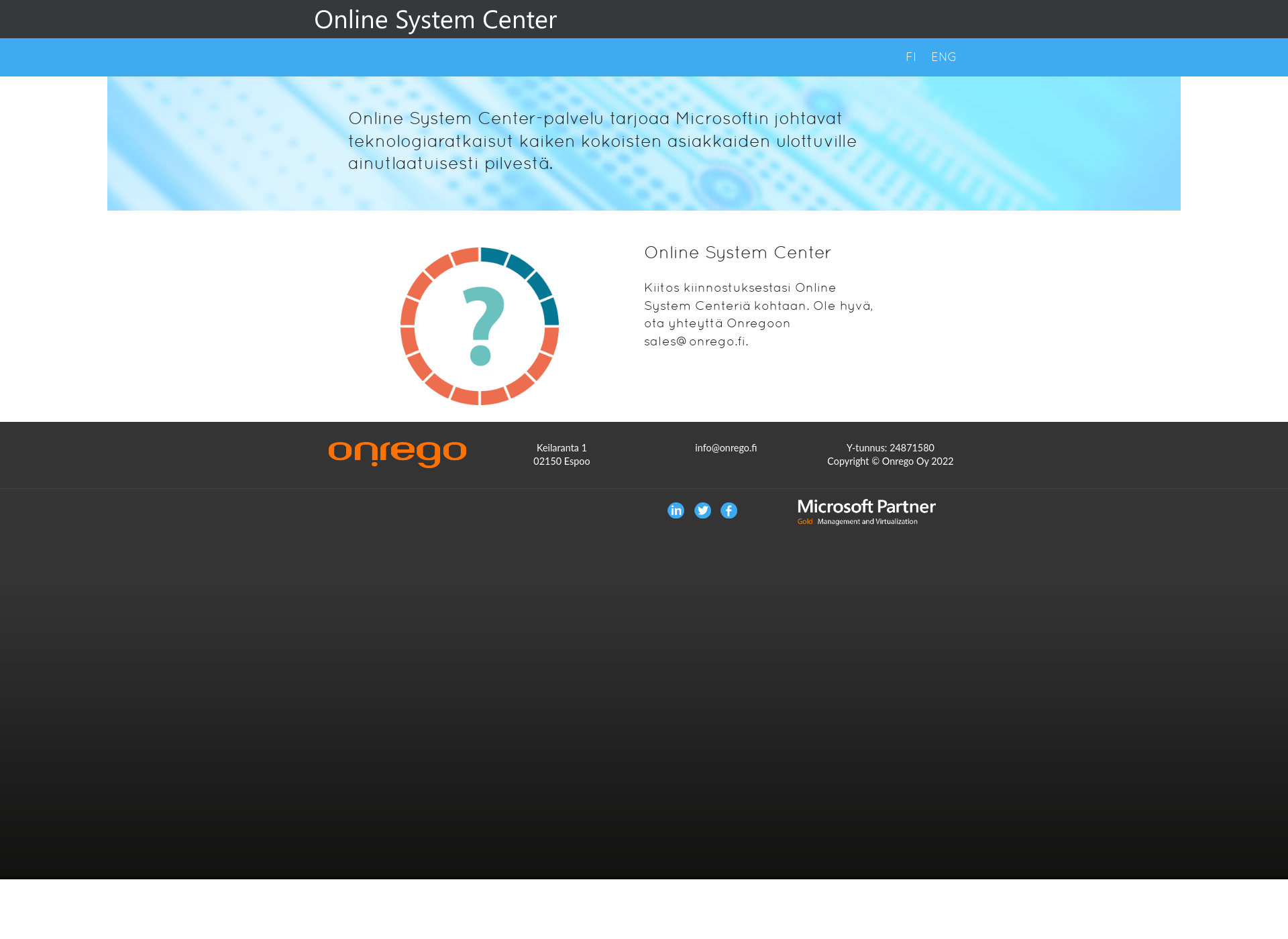 Skärmdump för onlinesystemcenter.fi