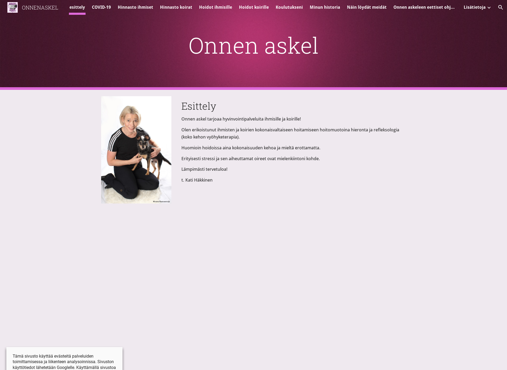 Skärmdump för onnenaskel.fi