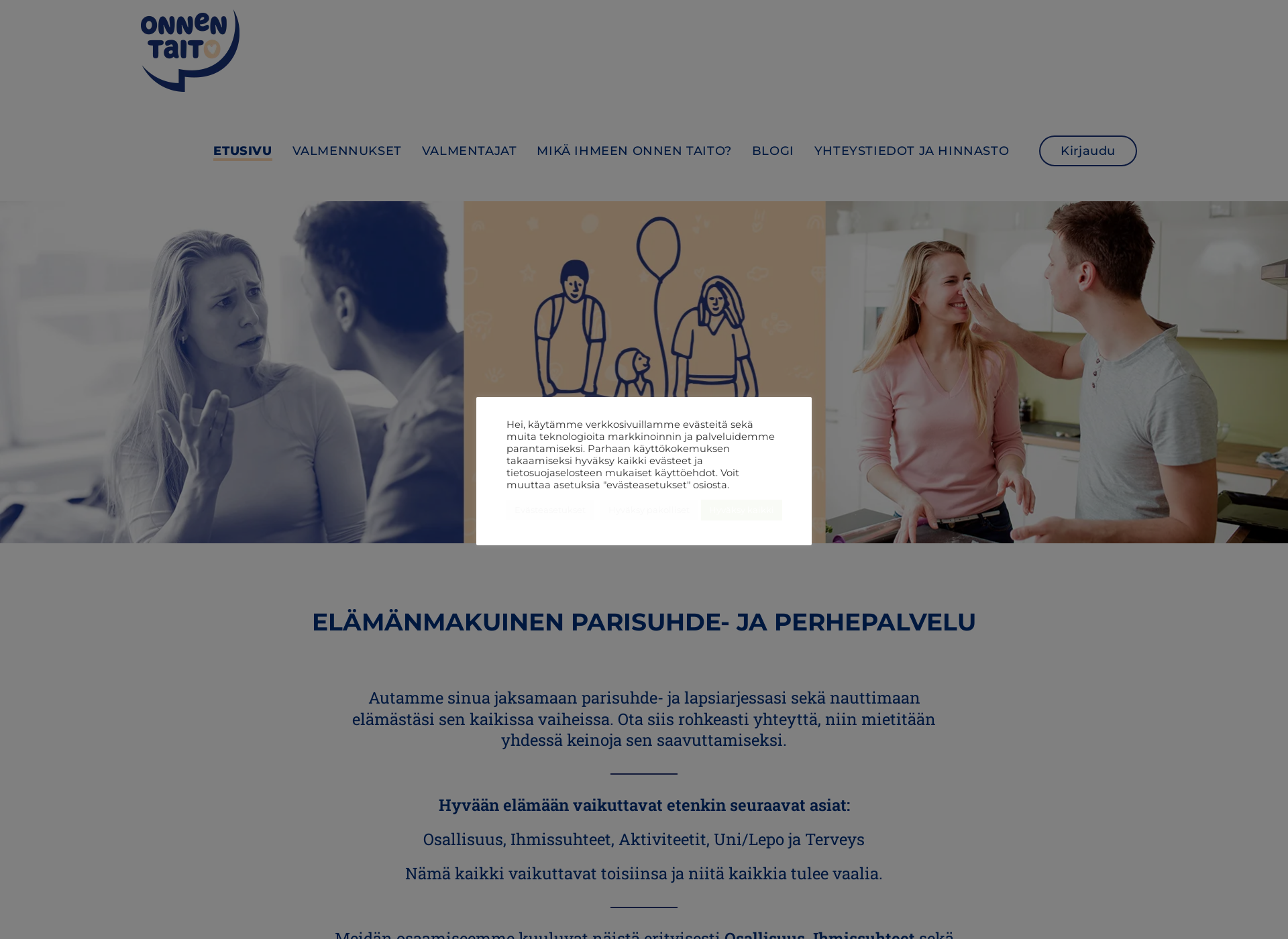 Skärmdump för onnentaito.fi