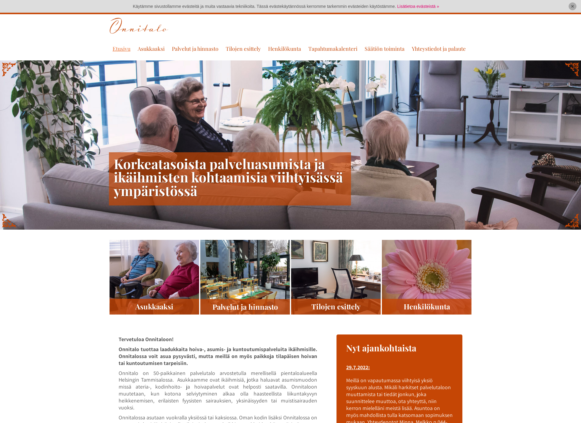 Skärmdump för onnitalo.fi