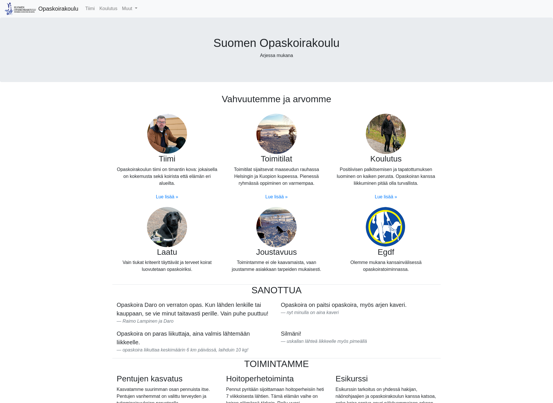 Screenshot for opaskoirakoulu-viiksi.fi