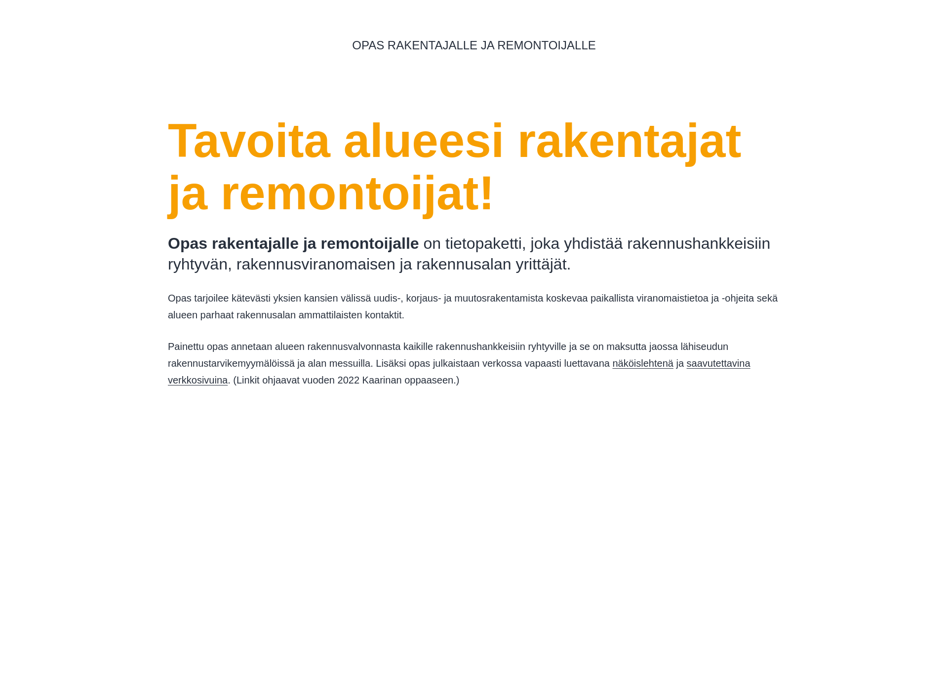 Näyttökuva opasrakentajalle.fi