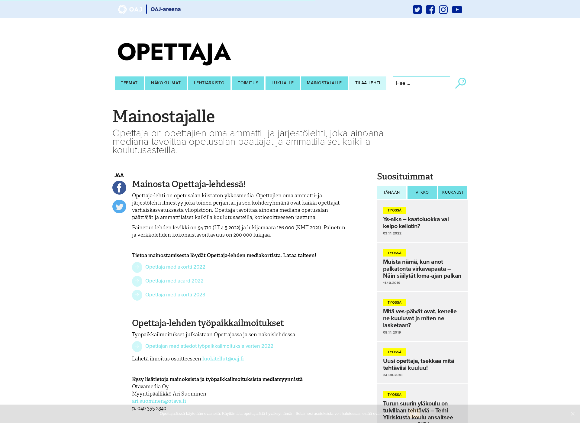 Skärmdump för opemedia.fi