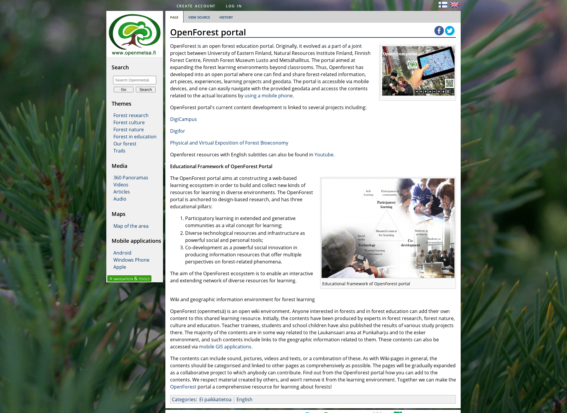 Screenshot for openforest.fi