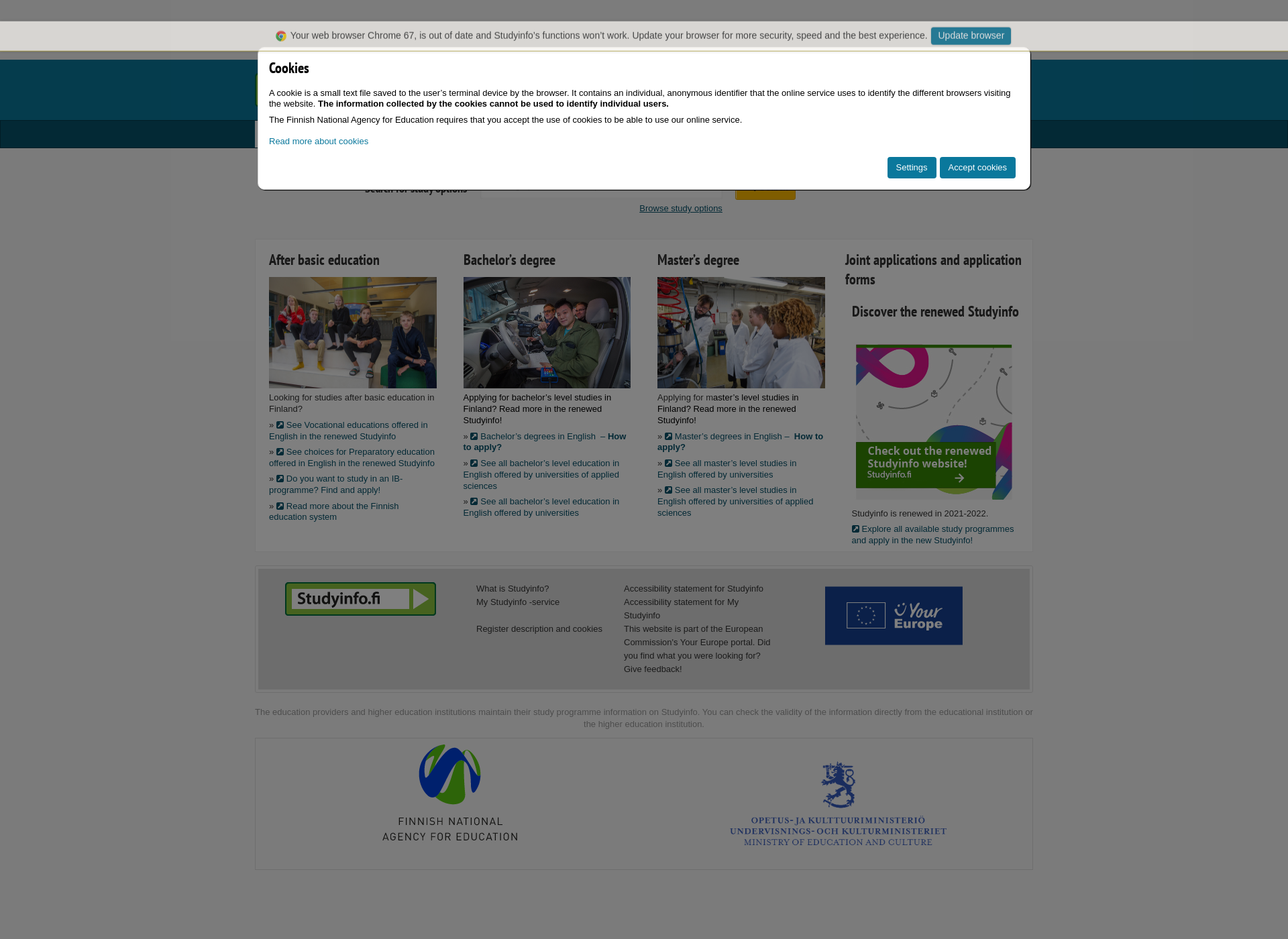 Screenshot for openstudies.fi