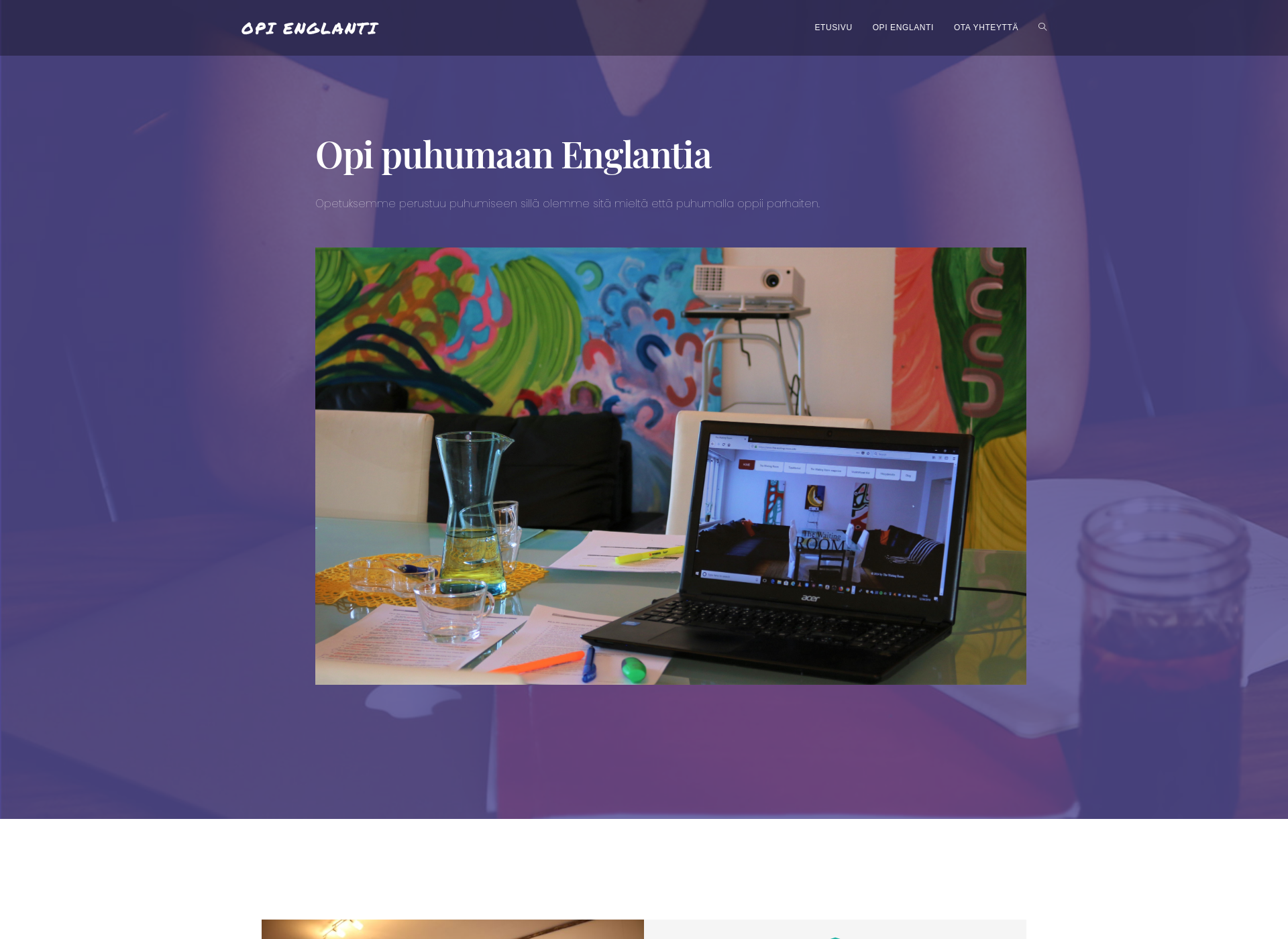 Skärmdump för opienglanti.fi