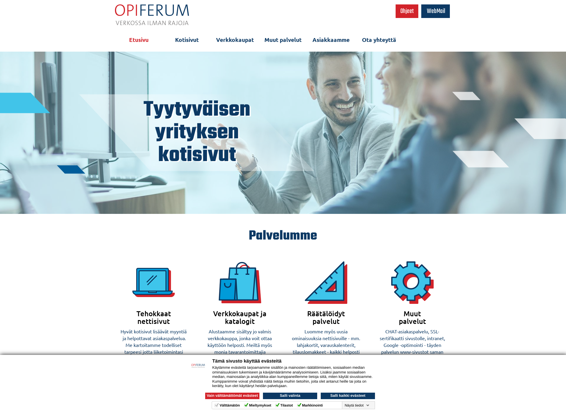 Skärmdump för opiferum.fi