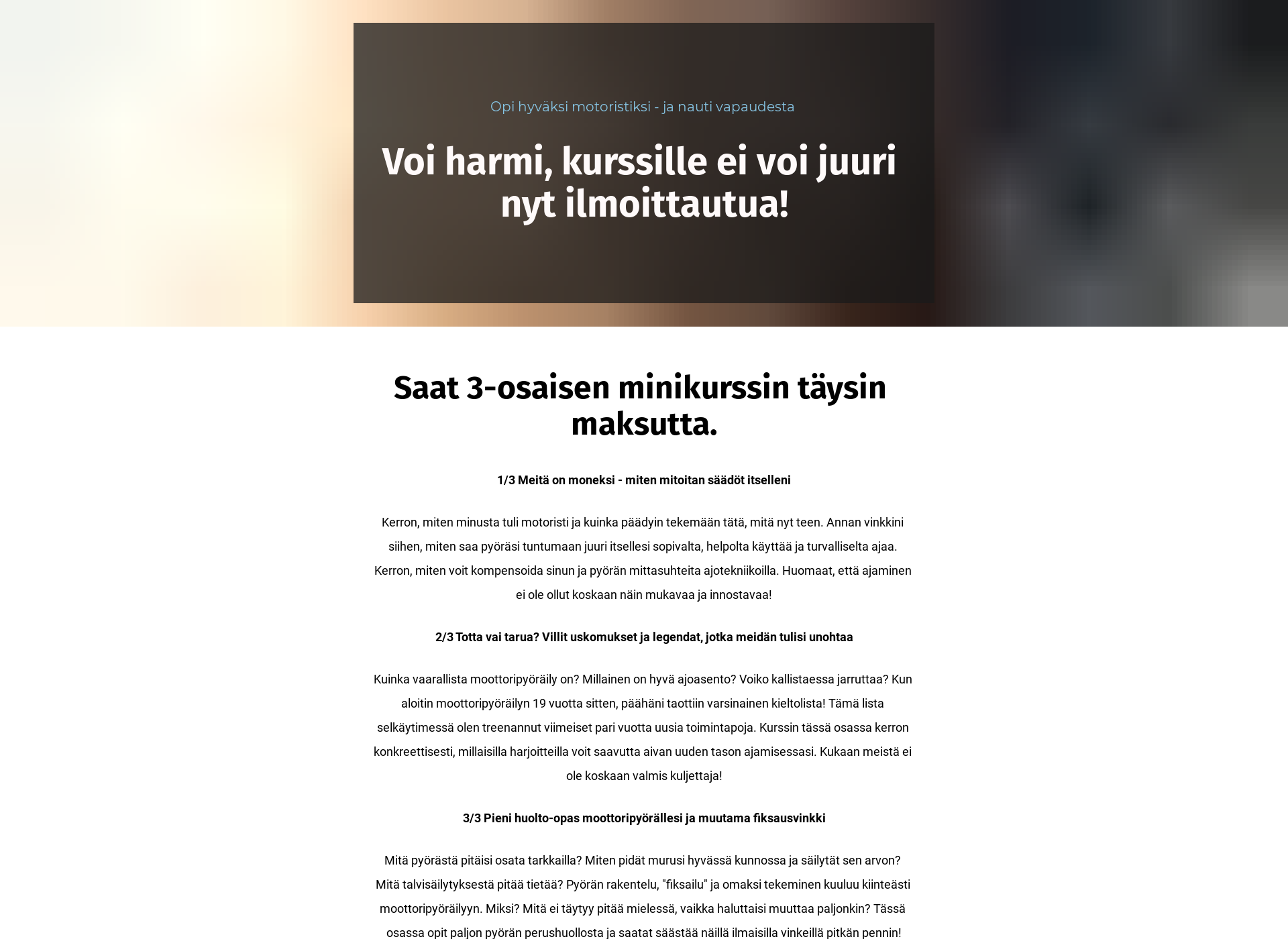 Skärmdump för opimotoristiksi.fi
